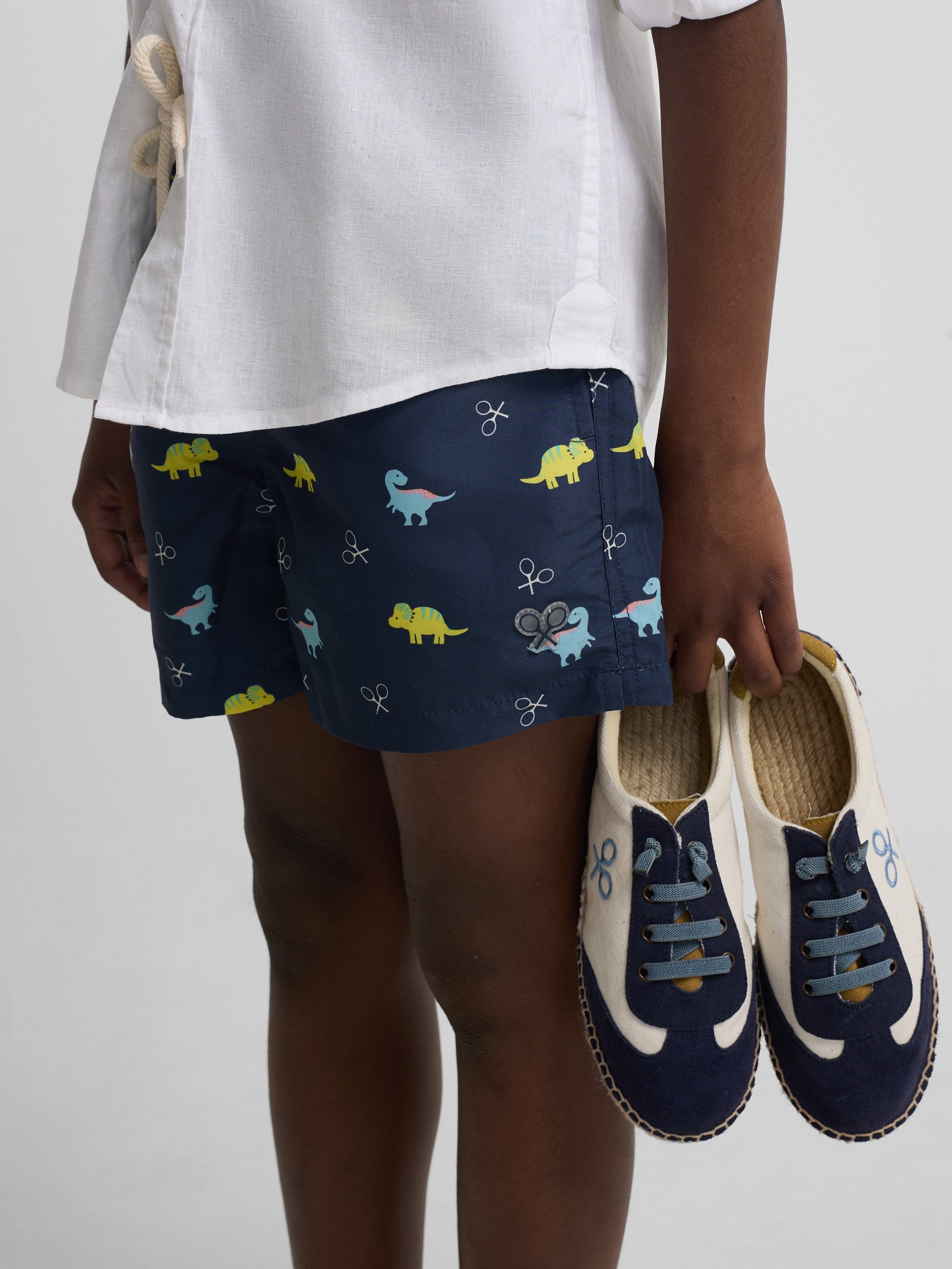 Bañador kids dinos azul marino