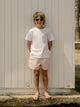 Maillot de bain enfant mini losanges corail