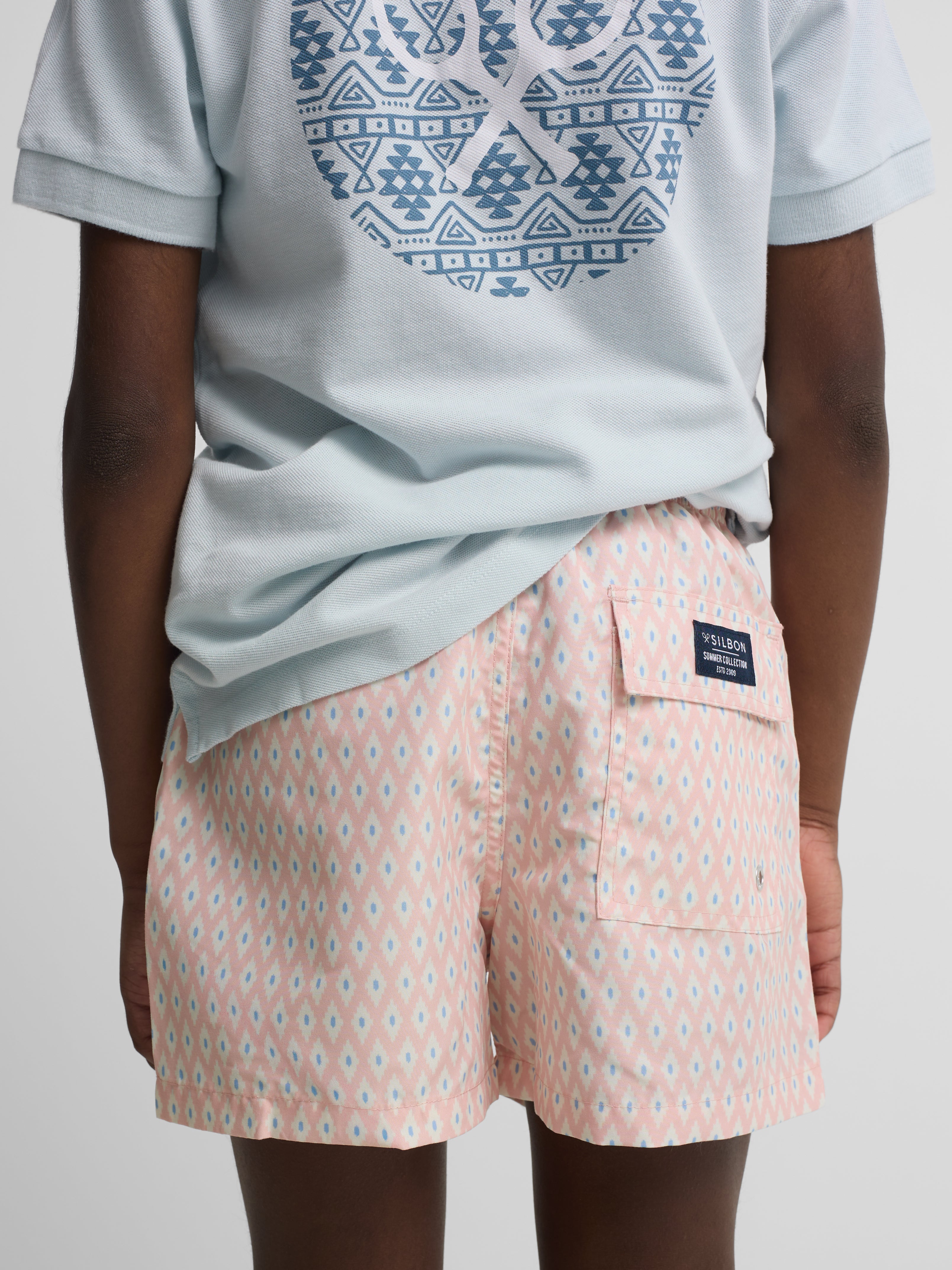 Fato de banho criança mini losangos coral