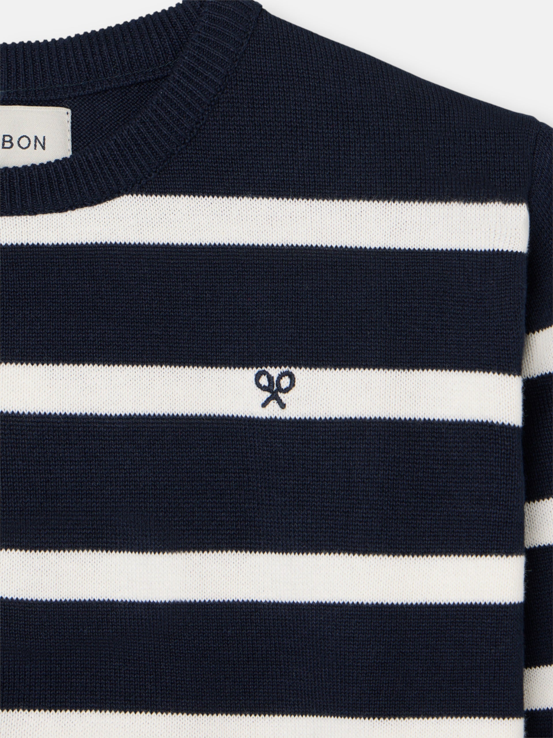 Maillot enfant à rayures bleu marine