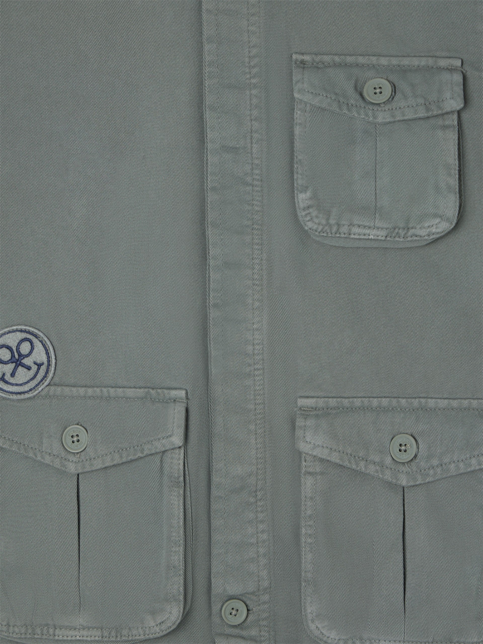 Casaco kids com bolsos e remendos verde