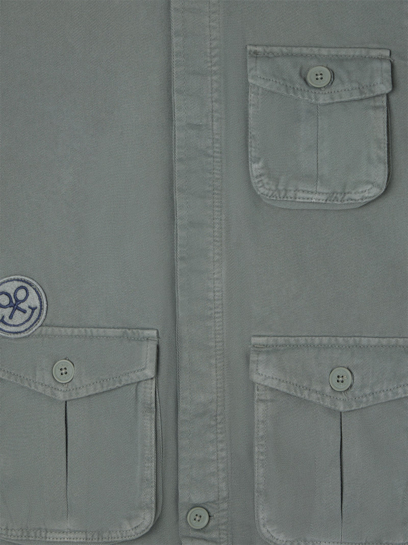 Chaqueta kids bolsillo parches verde