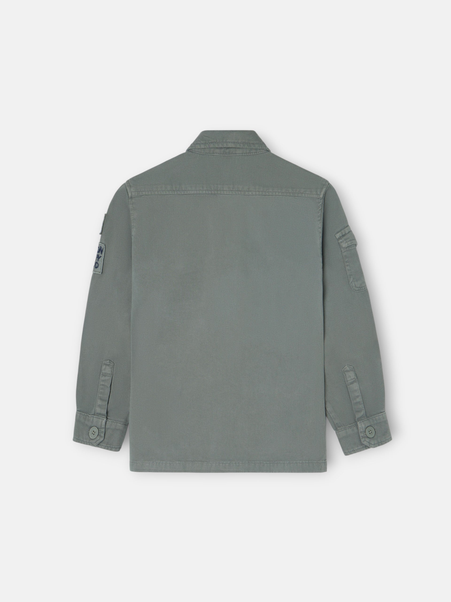 Casaco kids com bolsos e remendos verde