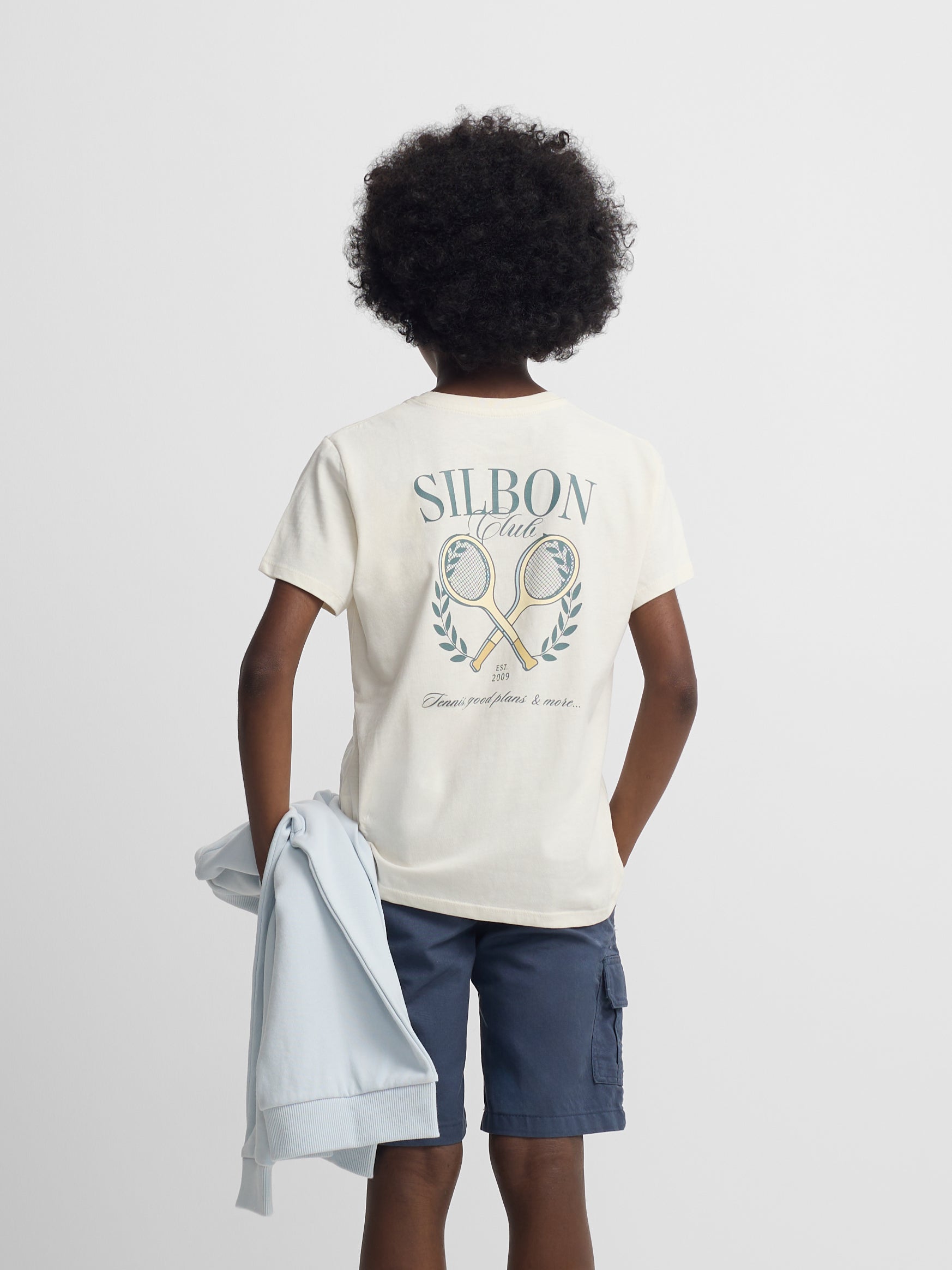 T-shirt blanc pour enfants Silbon Club