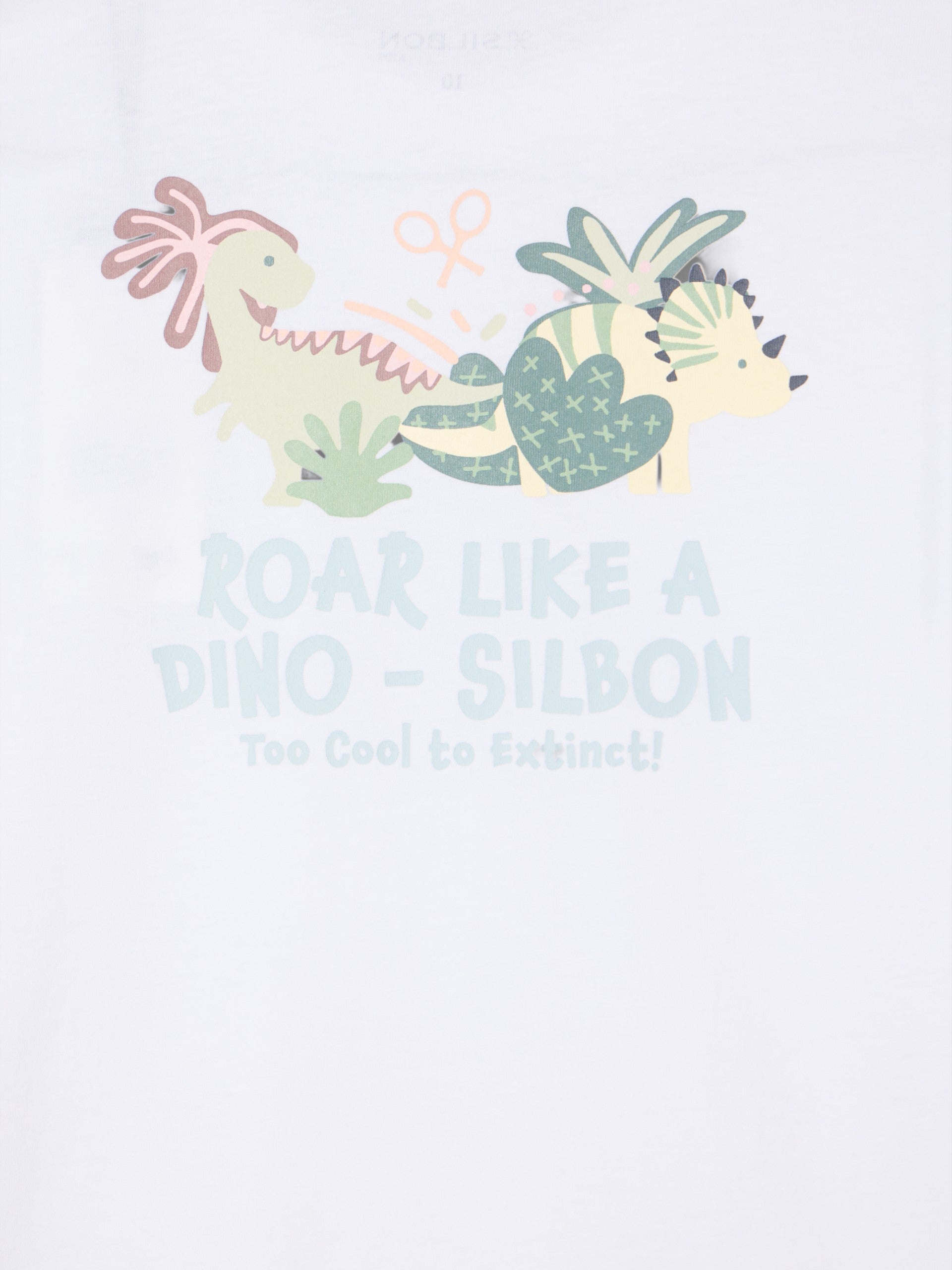 T-shirt blanc dinosaure pour enfants