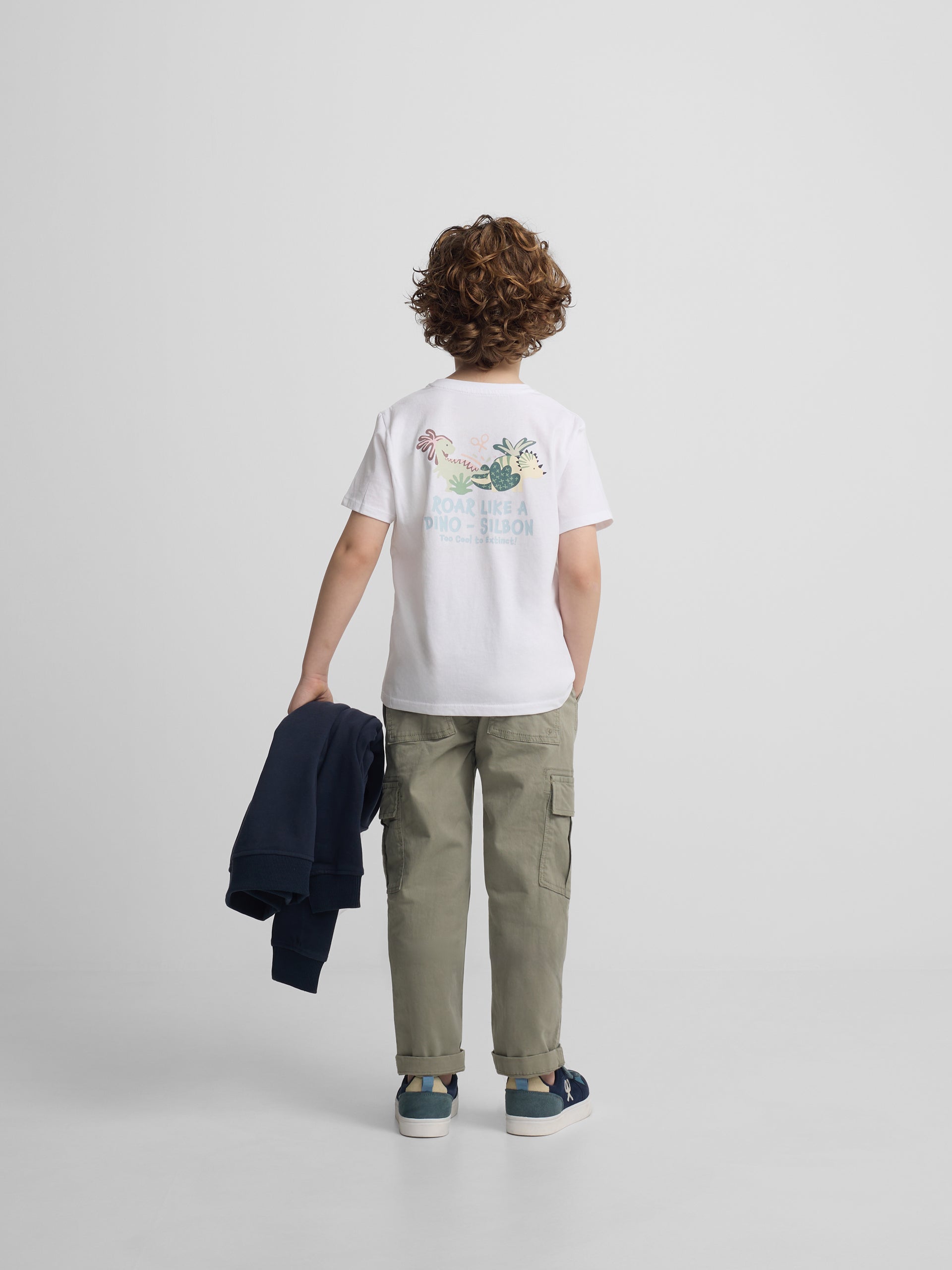 T-shirt blanc dinosaure pour enfants