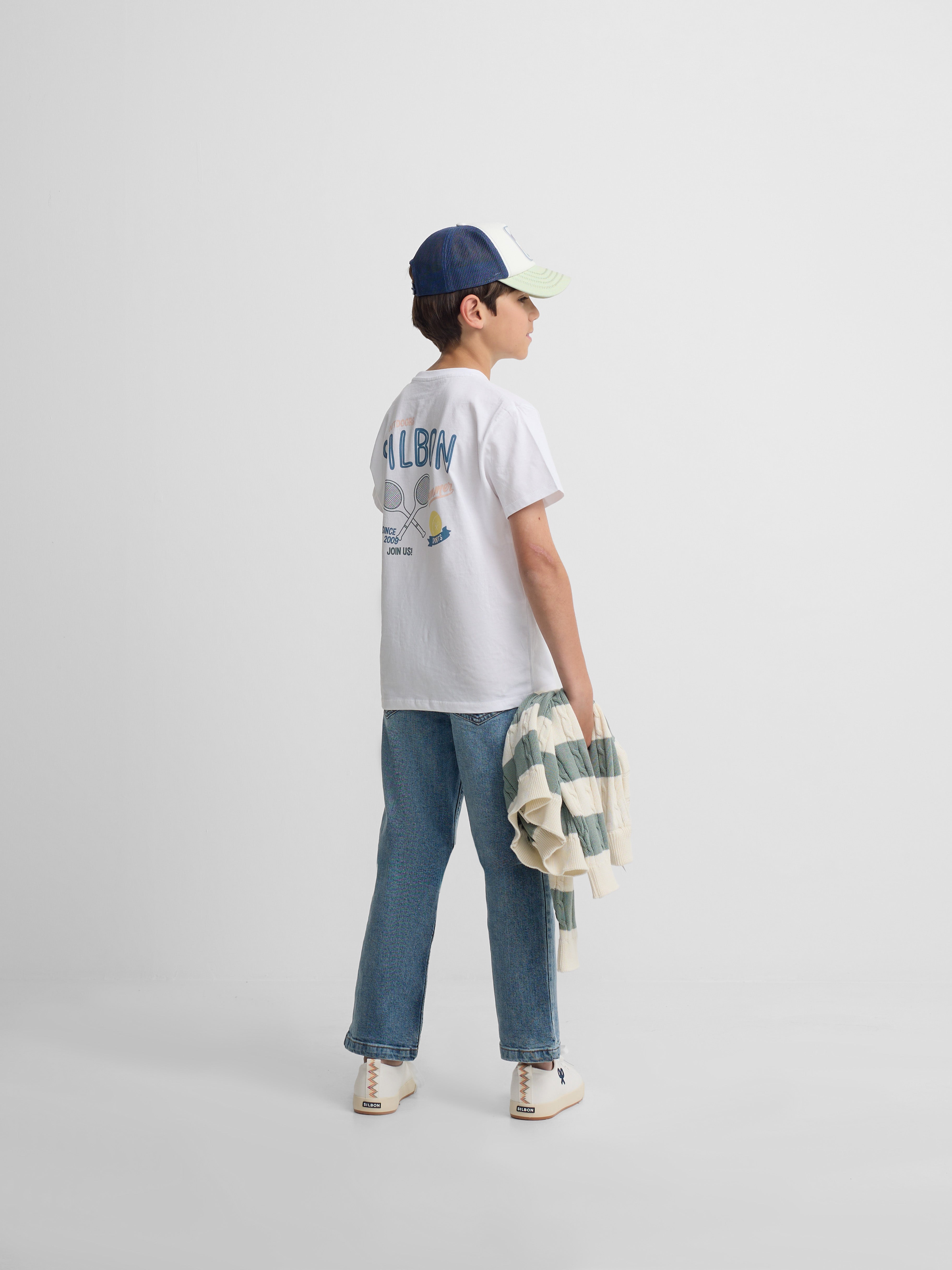 T-shirt blanc de sport d'été pour enfants