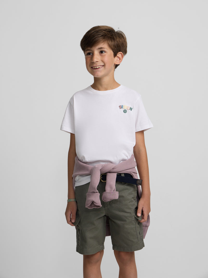 Camiseta kids happy blanco