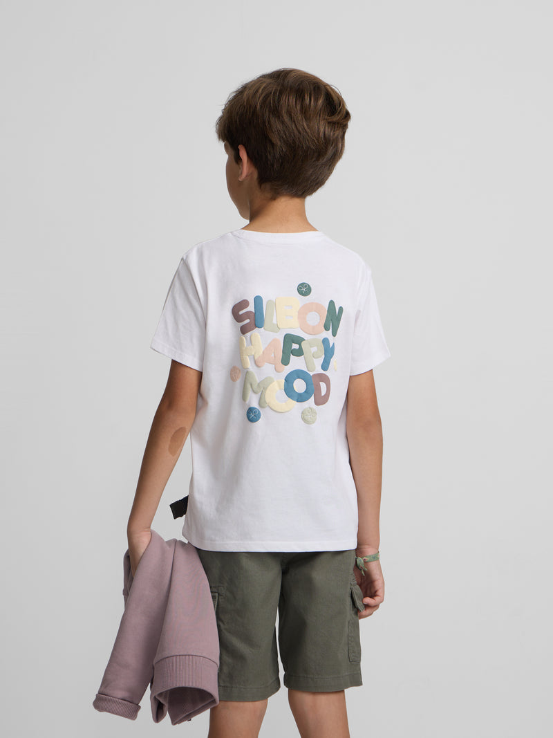 Camiseta kids happy blanco