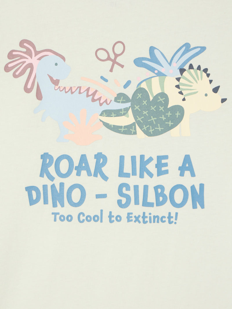 Camiseta kids dino verde claro