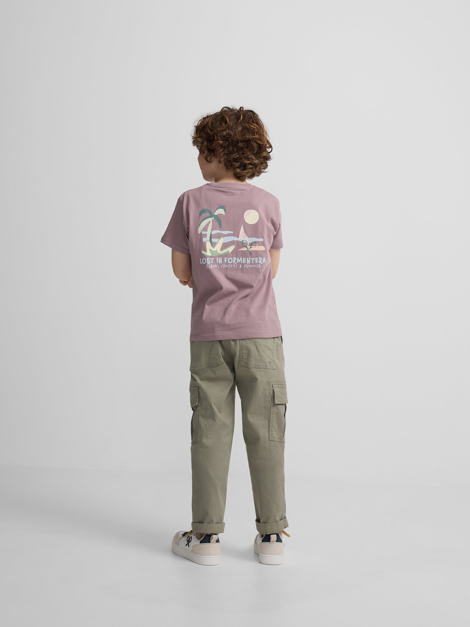 Silbon Formentera kids' burgundy t-shirt