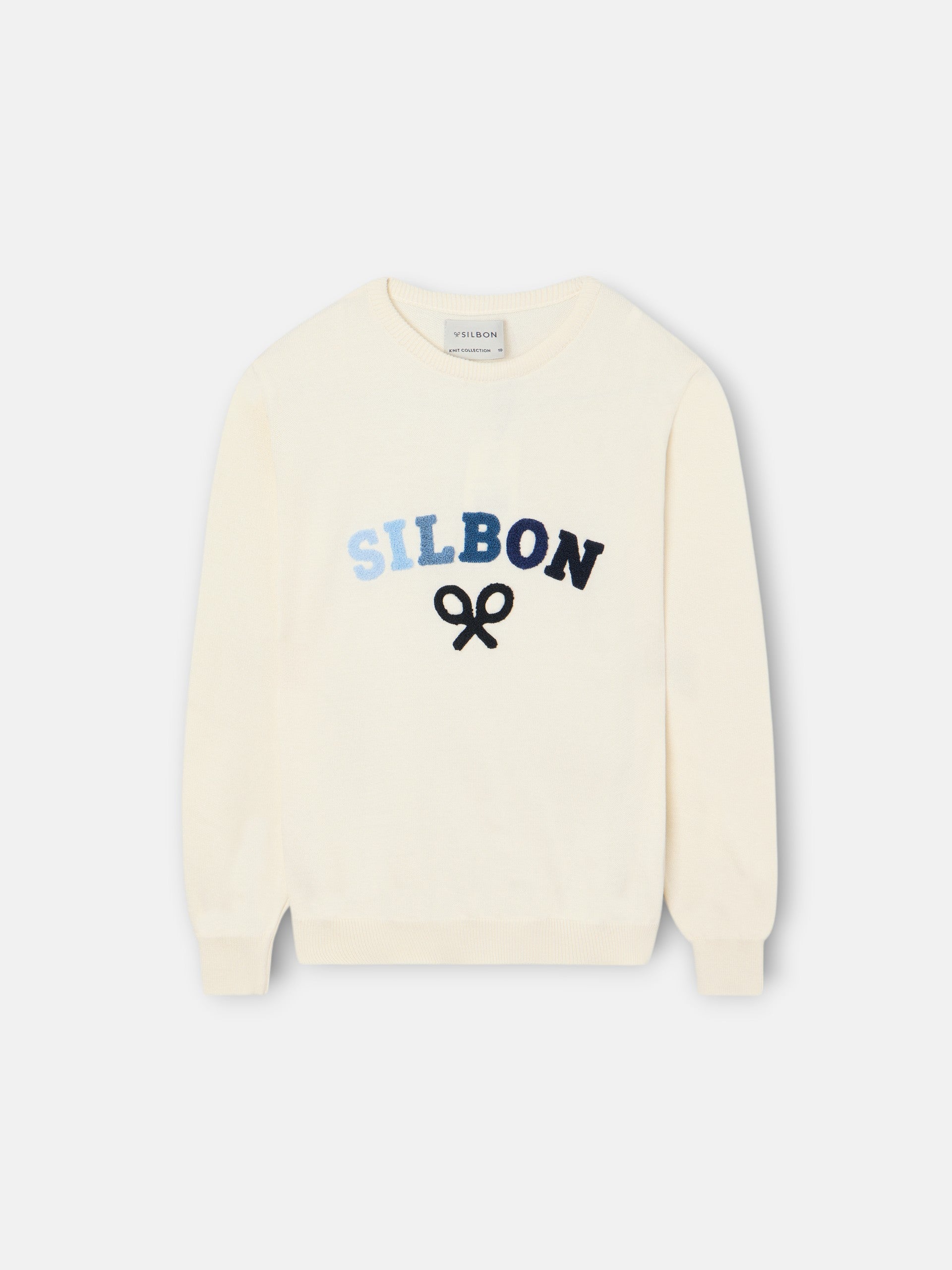 Pull enfant lettres couleurs crème