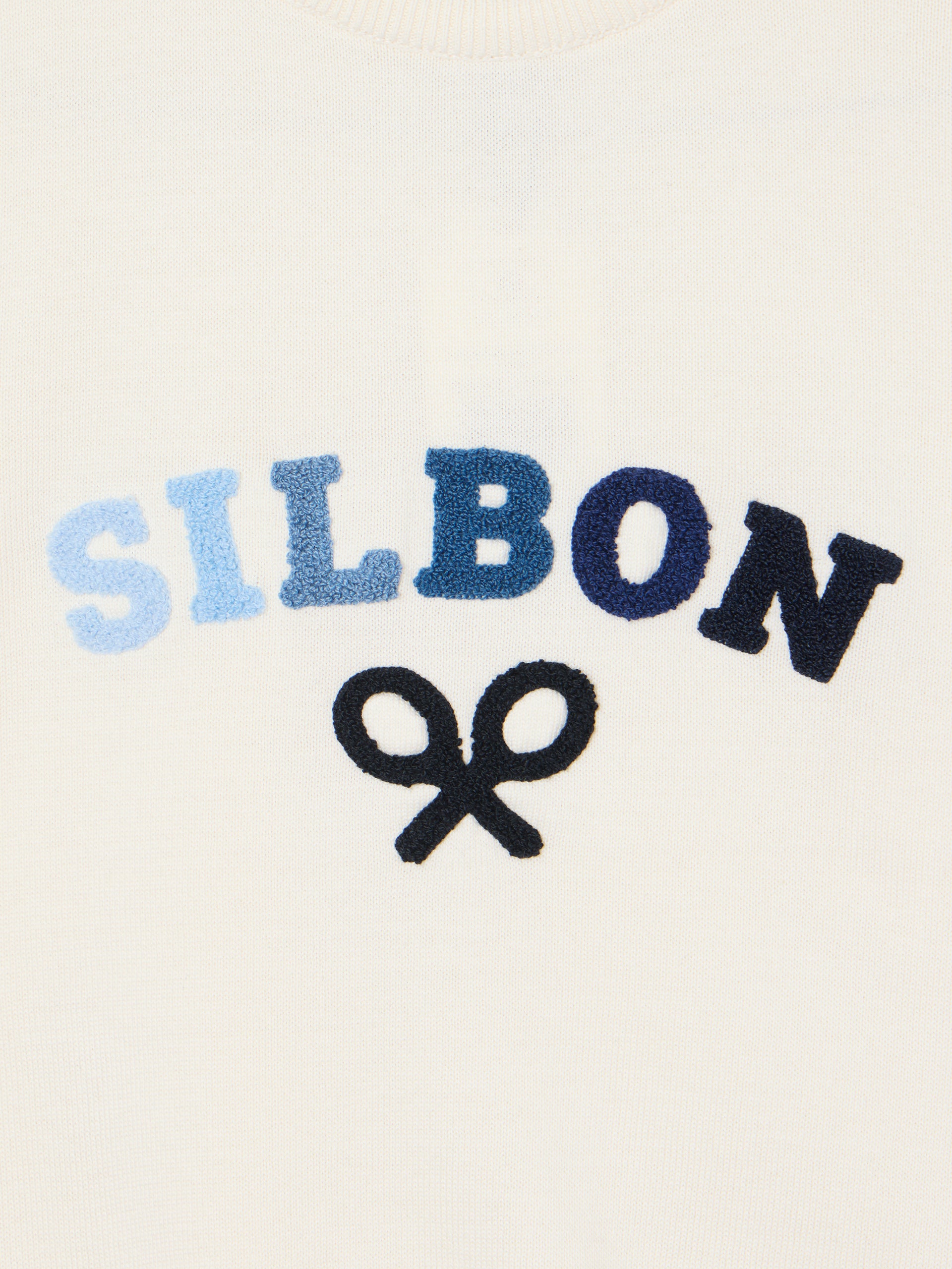 Kids sweater cream colored letters