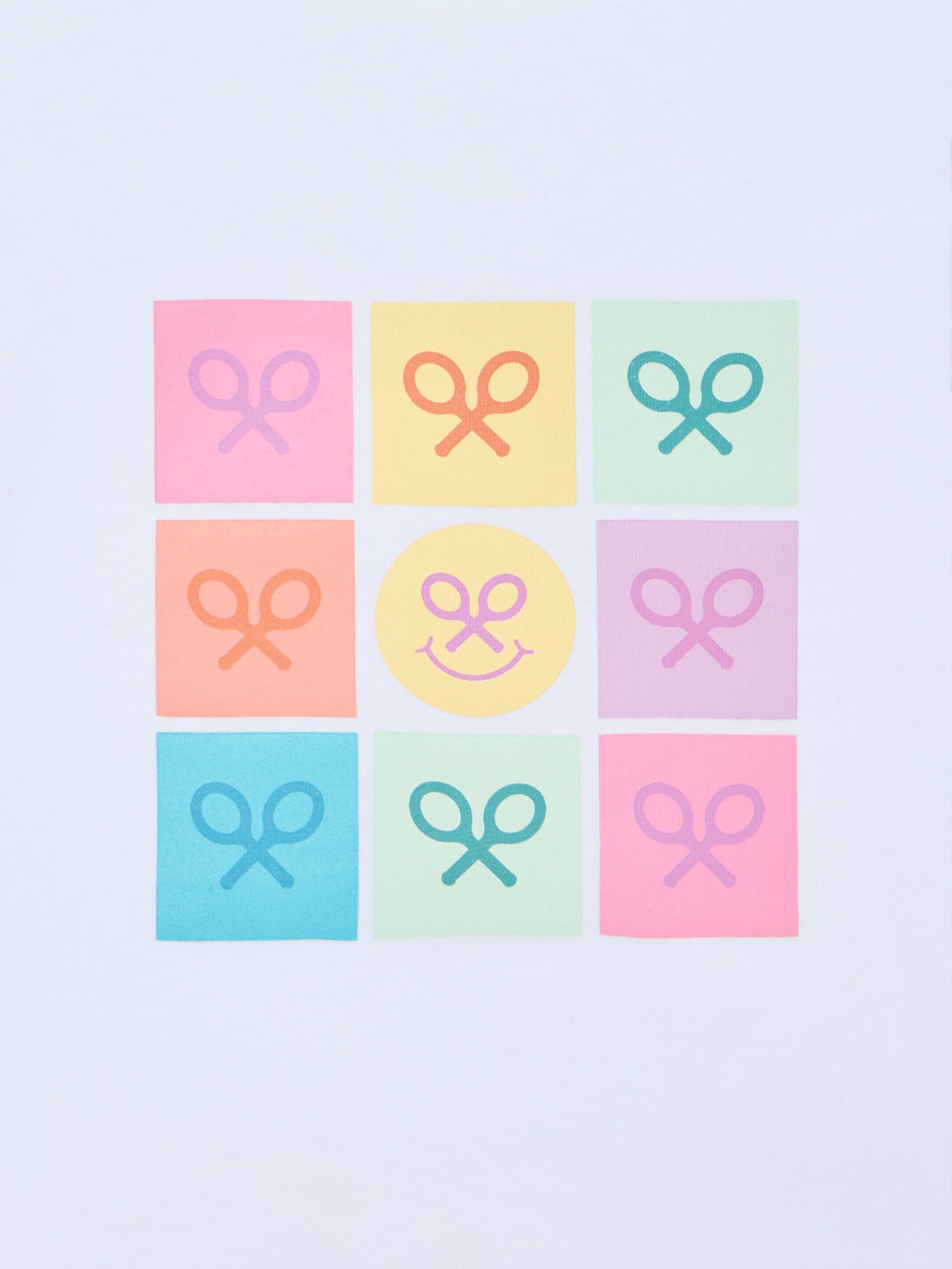 Camiseta girl raquetas smile blanca