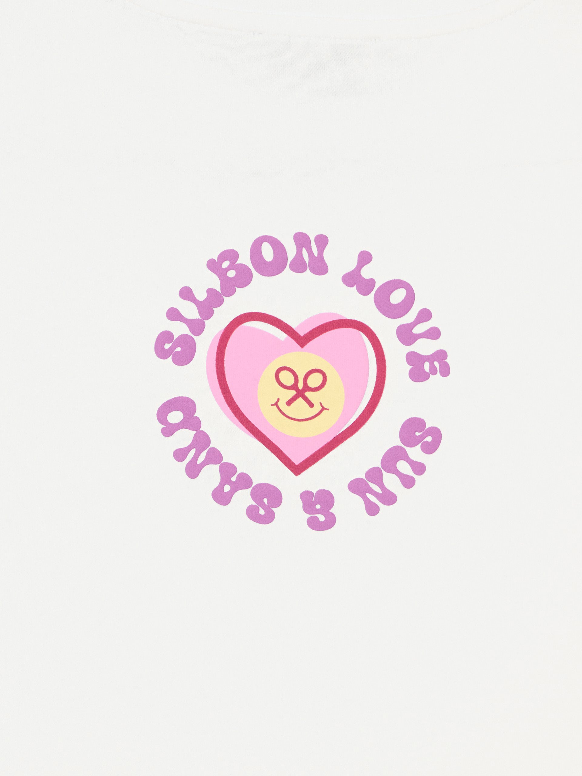 T-shirt fille blanche amour de Silbon