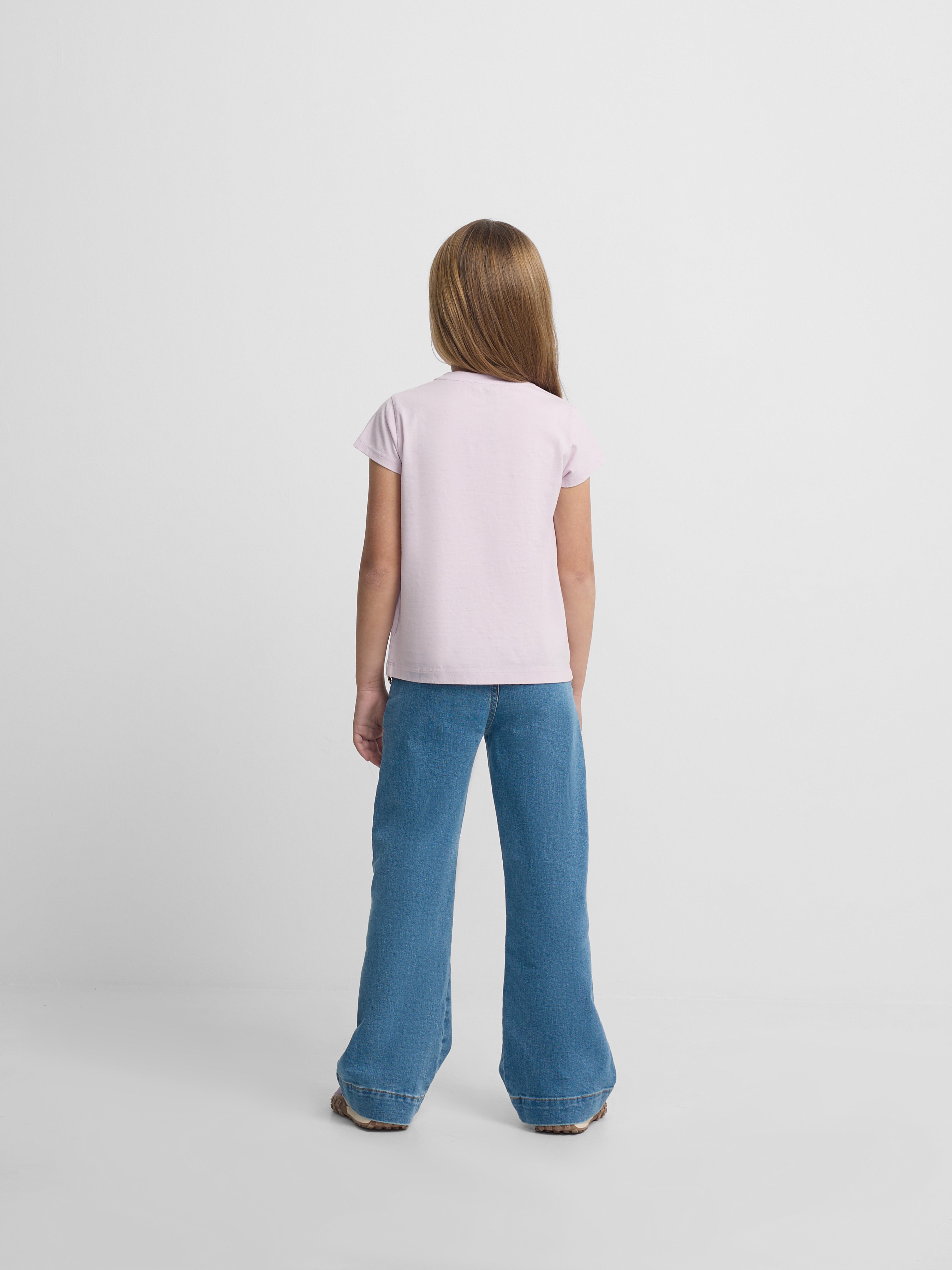 T-shirt girl bordados silbon lilás