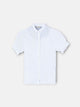 White linen ruched girl's shirt