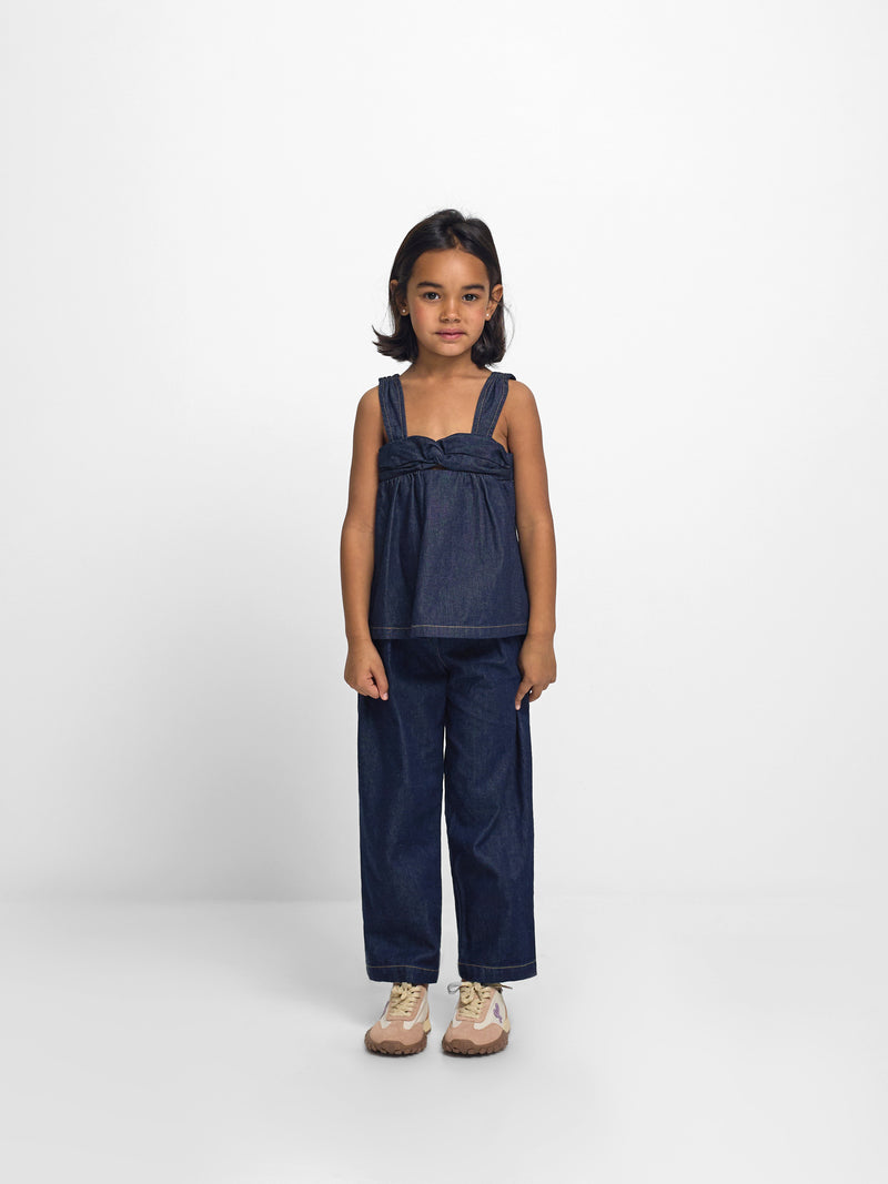 Top girl denim azul