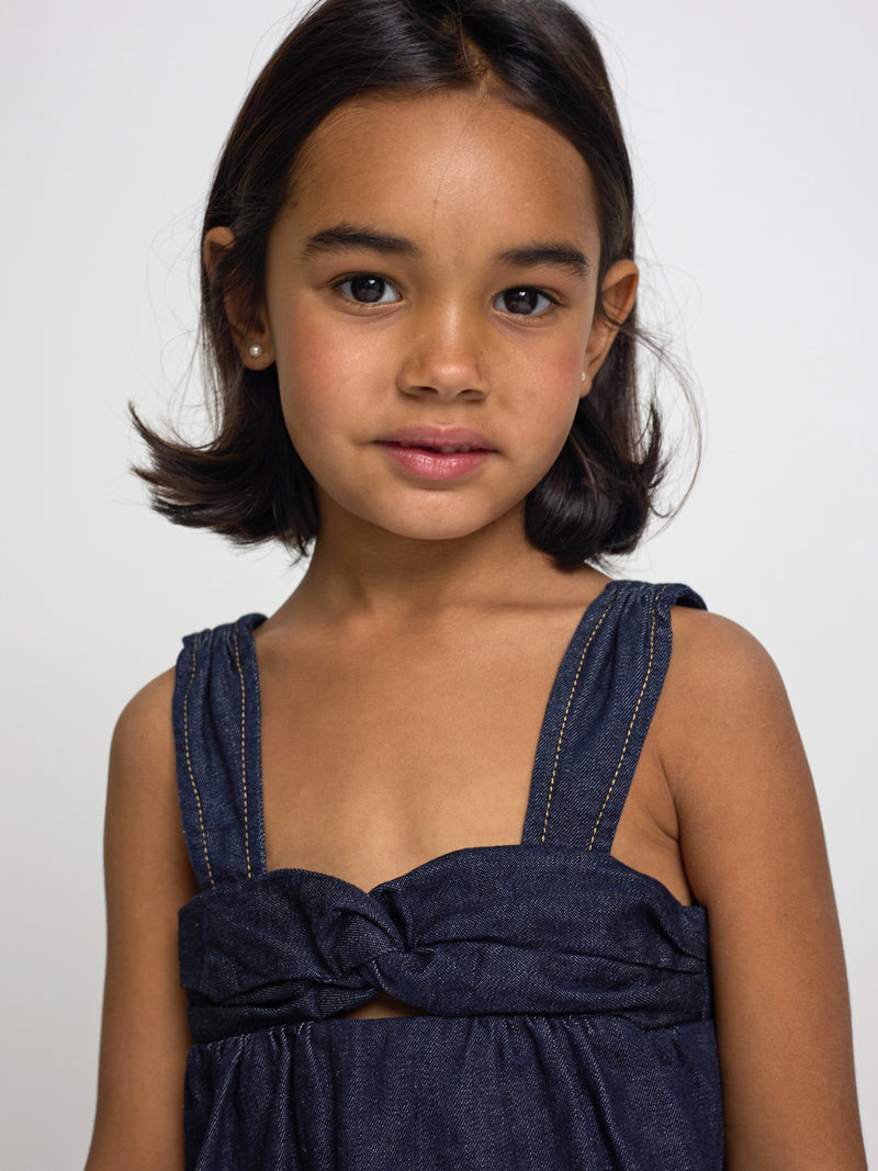 Top girl denim azul