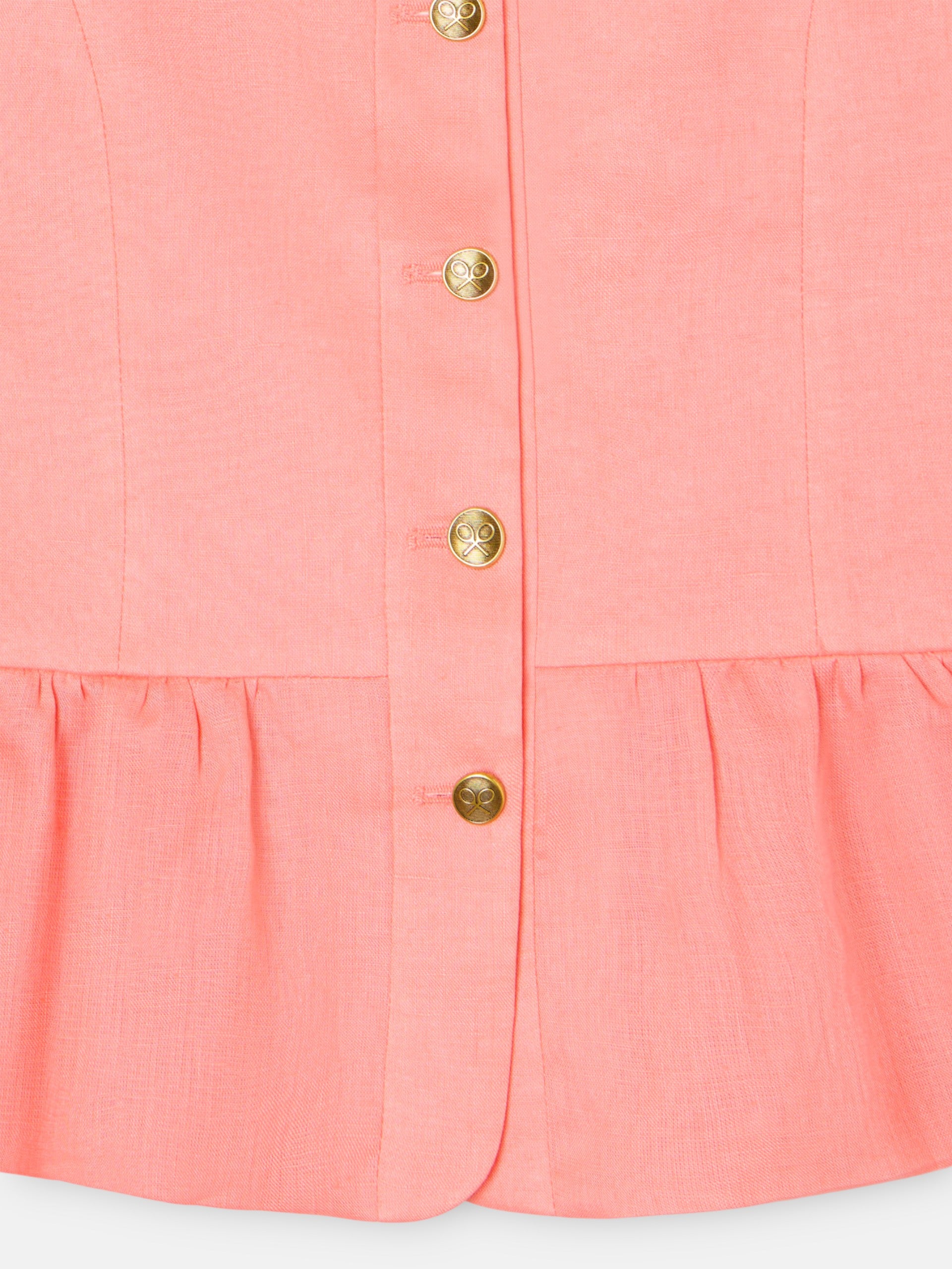 Top girl linen coral buttons