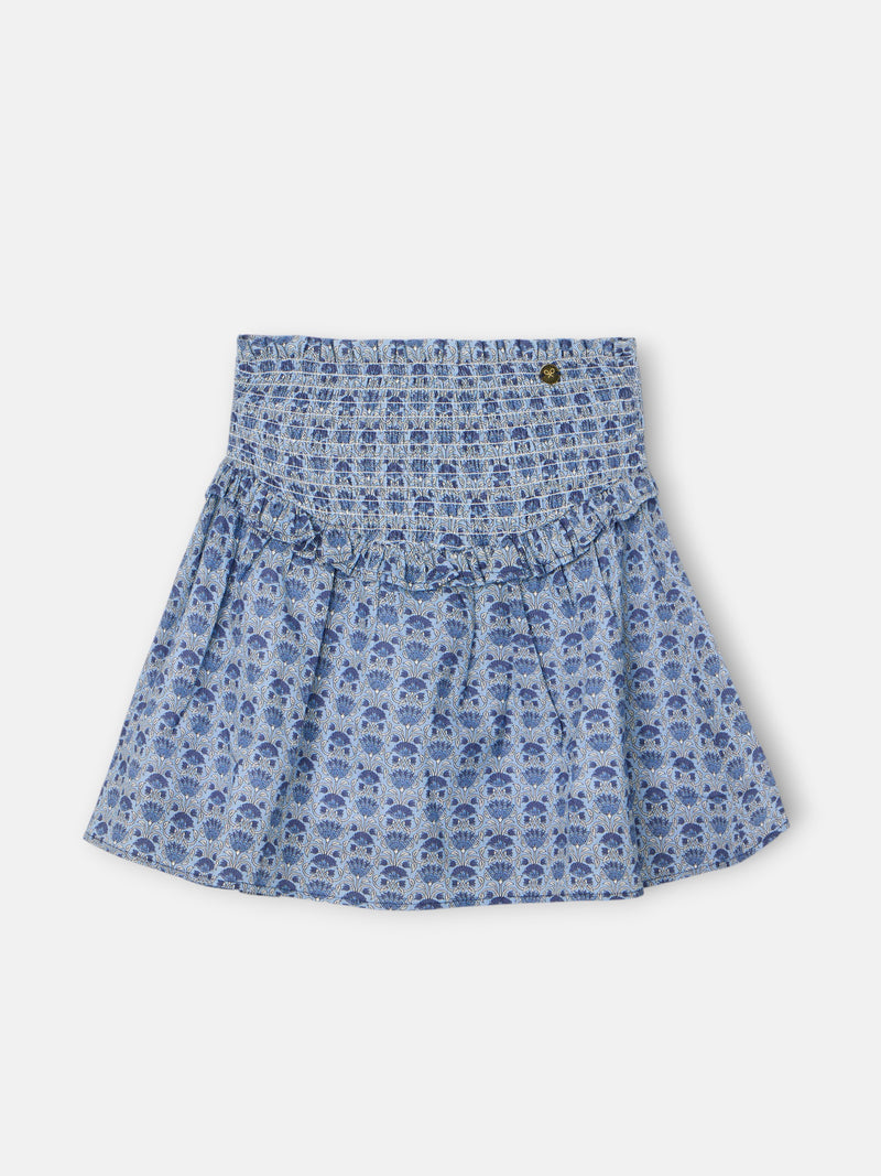 Saia menina estampado azul