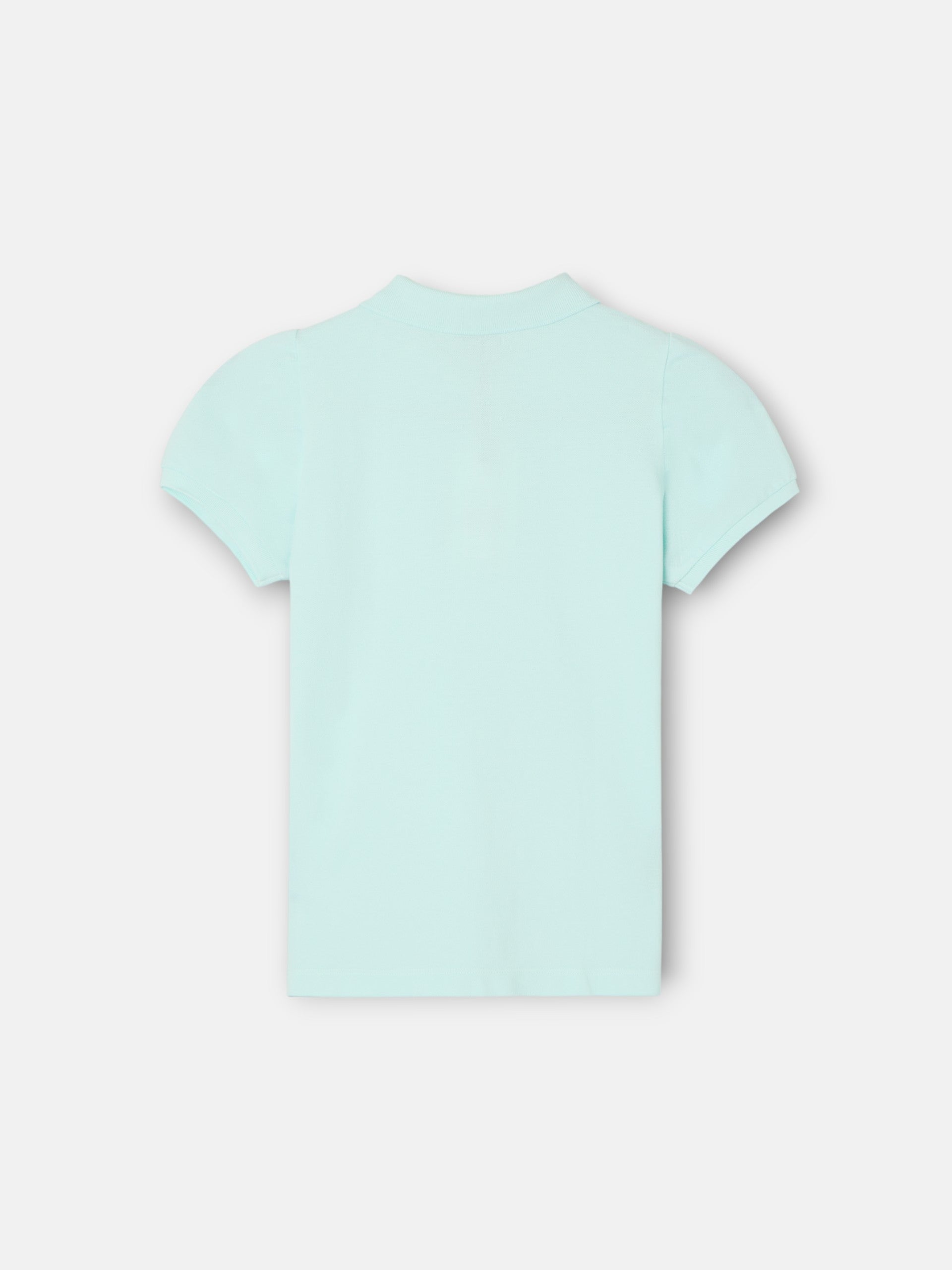 light green puff sleeve polo shirt for girls
