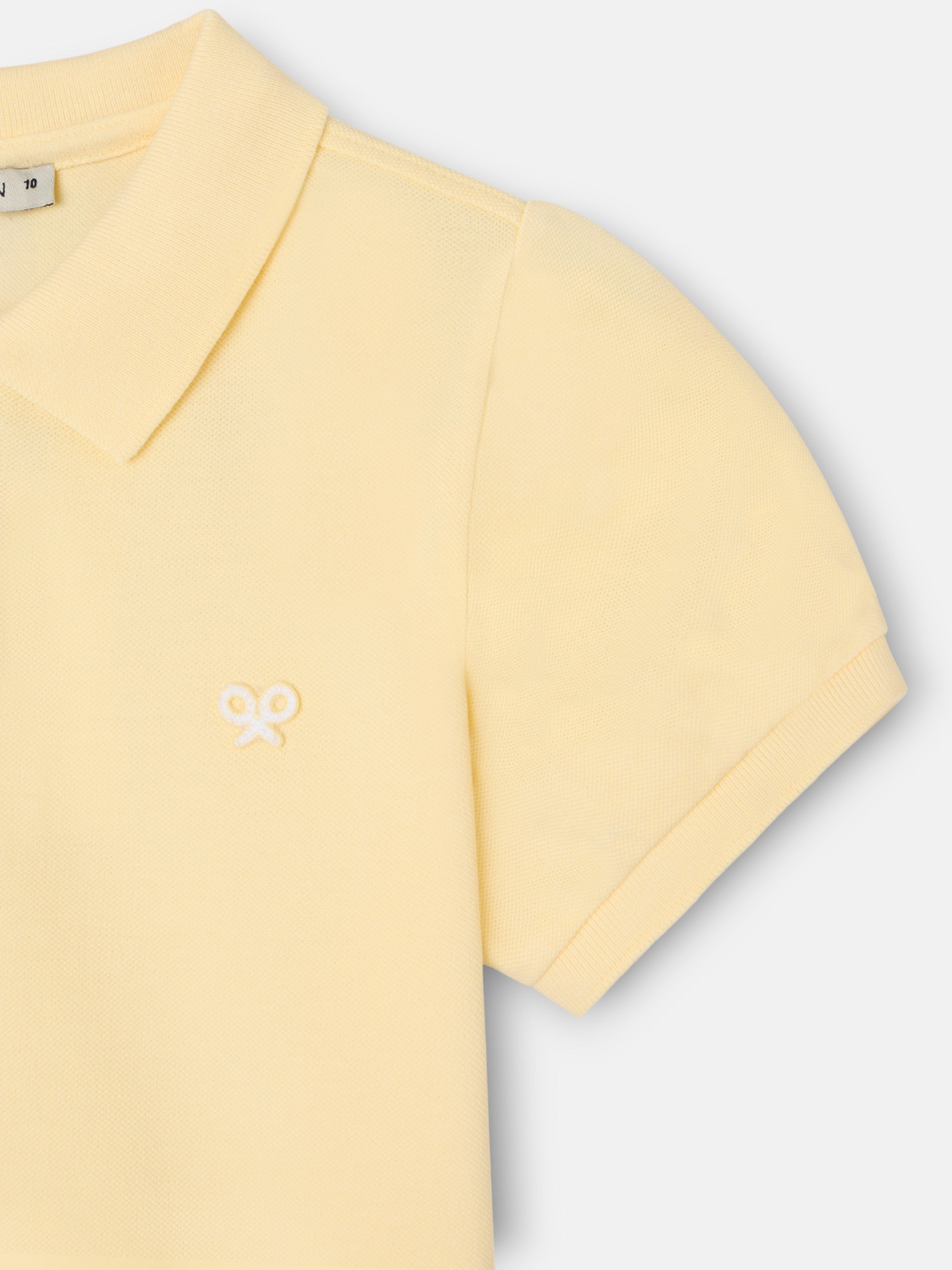 yellow puff-sleeved polo shirt for girls