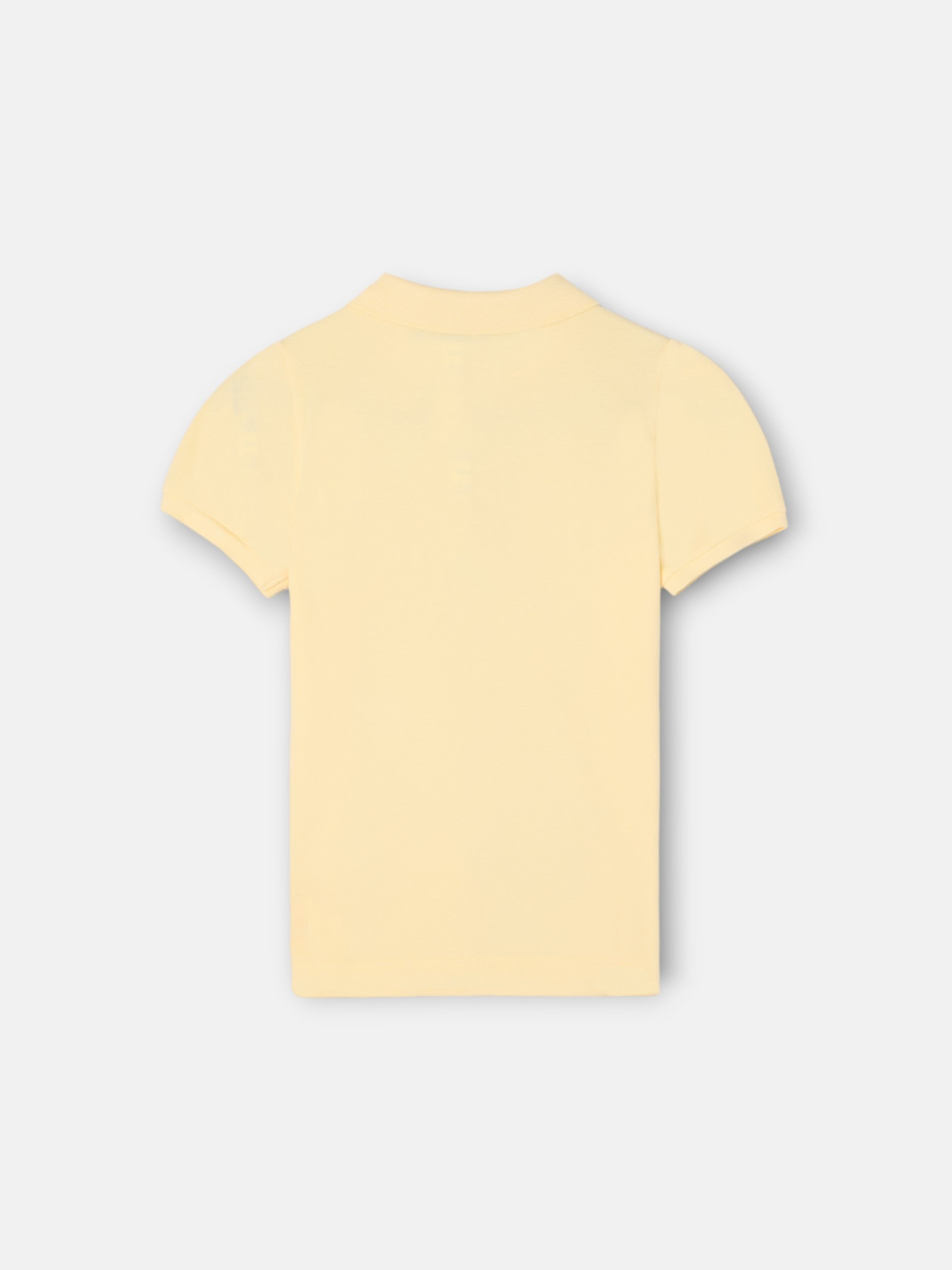 yellow puff-sleeved polo shirt for girls