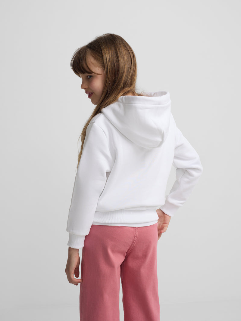 Sweat-shirt fille raquettes smile blanc