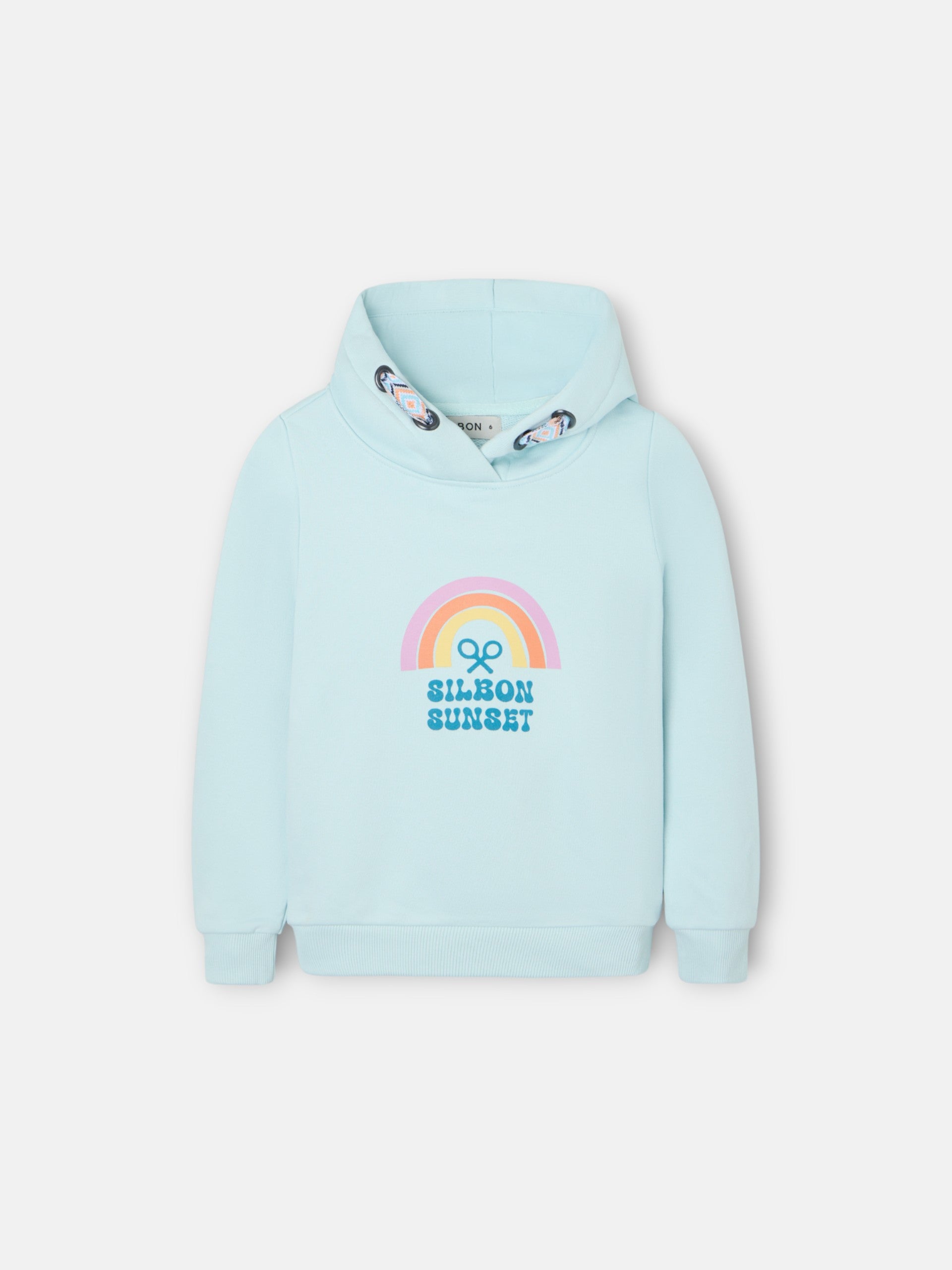 Sweatshirt girl com capuz silbon sunset azul celeste