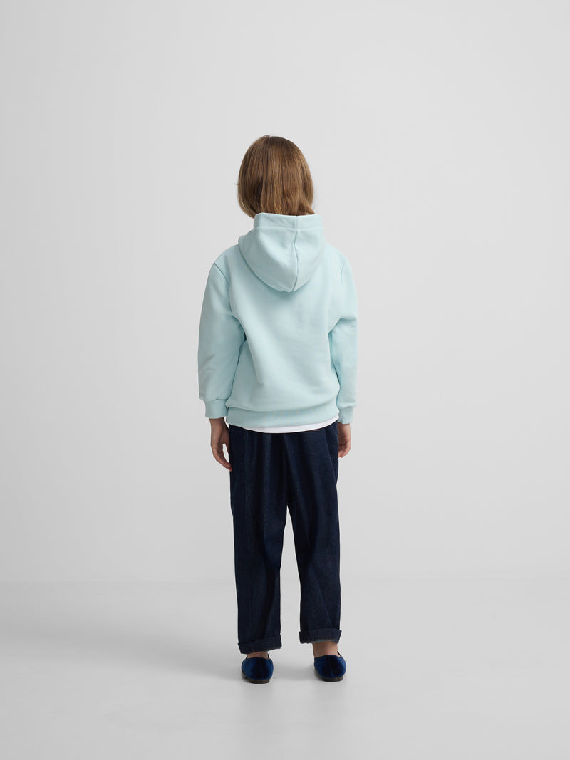 Sweat à capuche fille Silbon Sunset bleu ciel