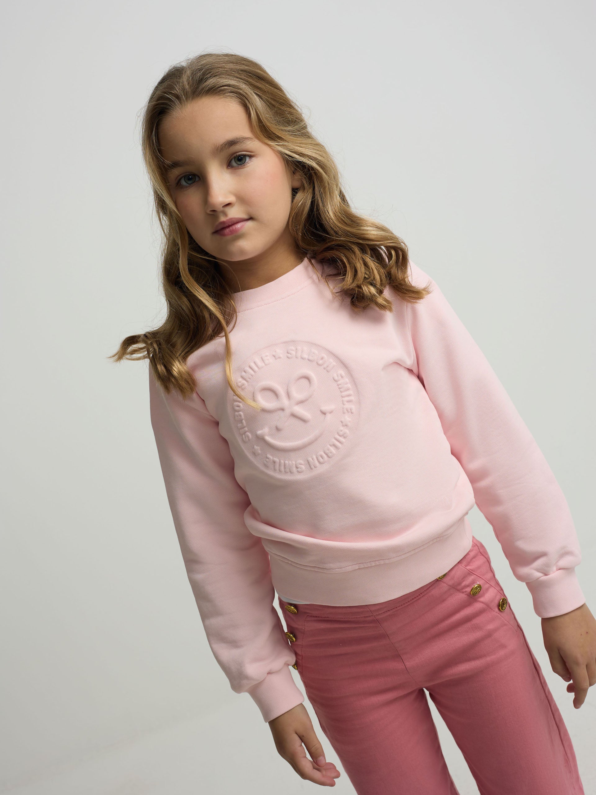 Pink girl smile sweatshirt