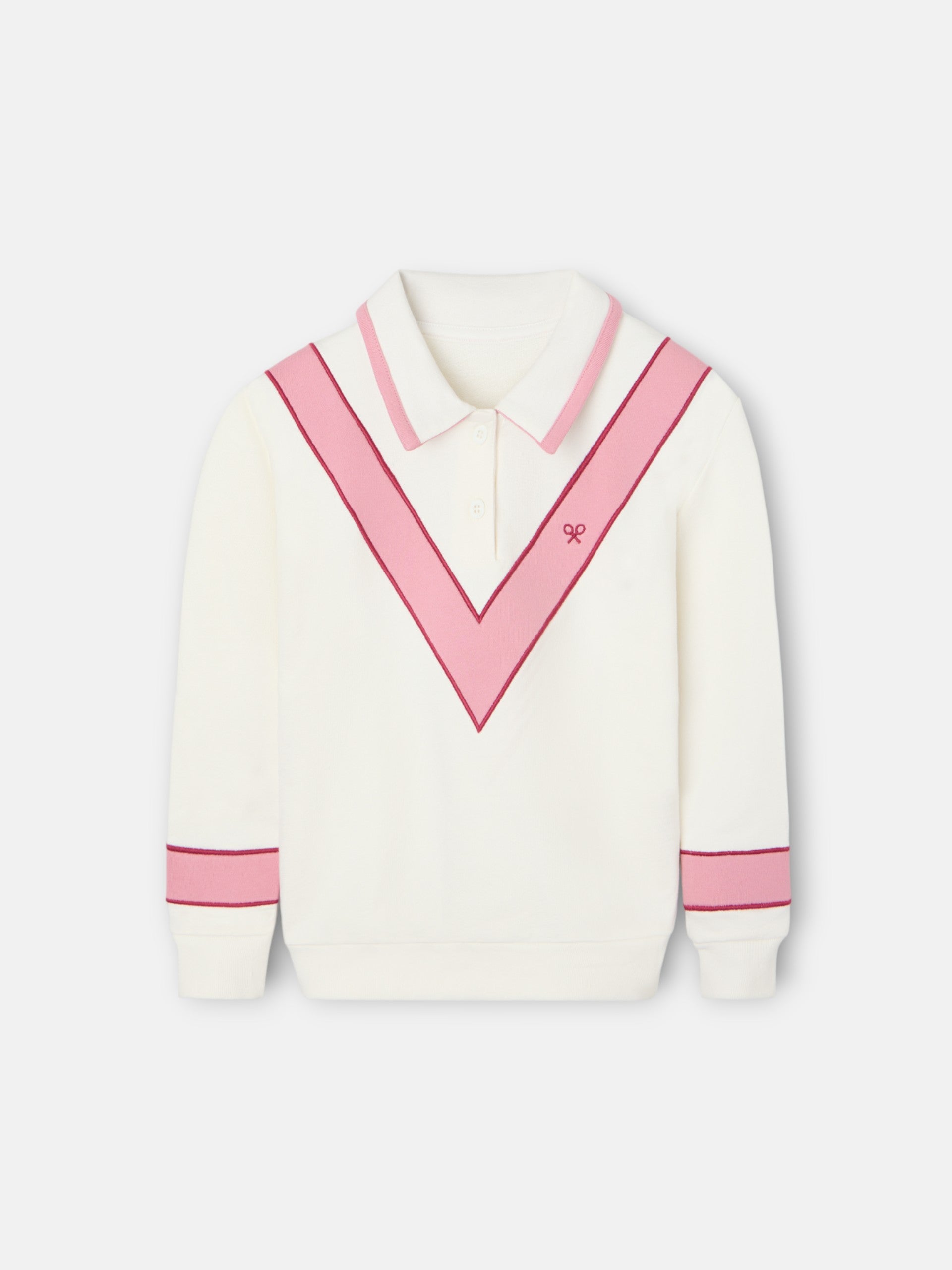 Retro pink and off-white girl's sweatshirt
