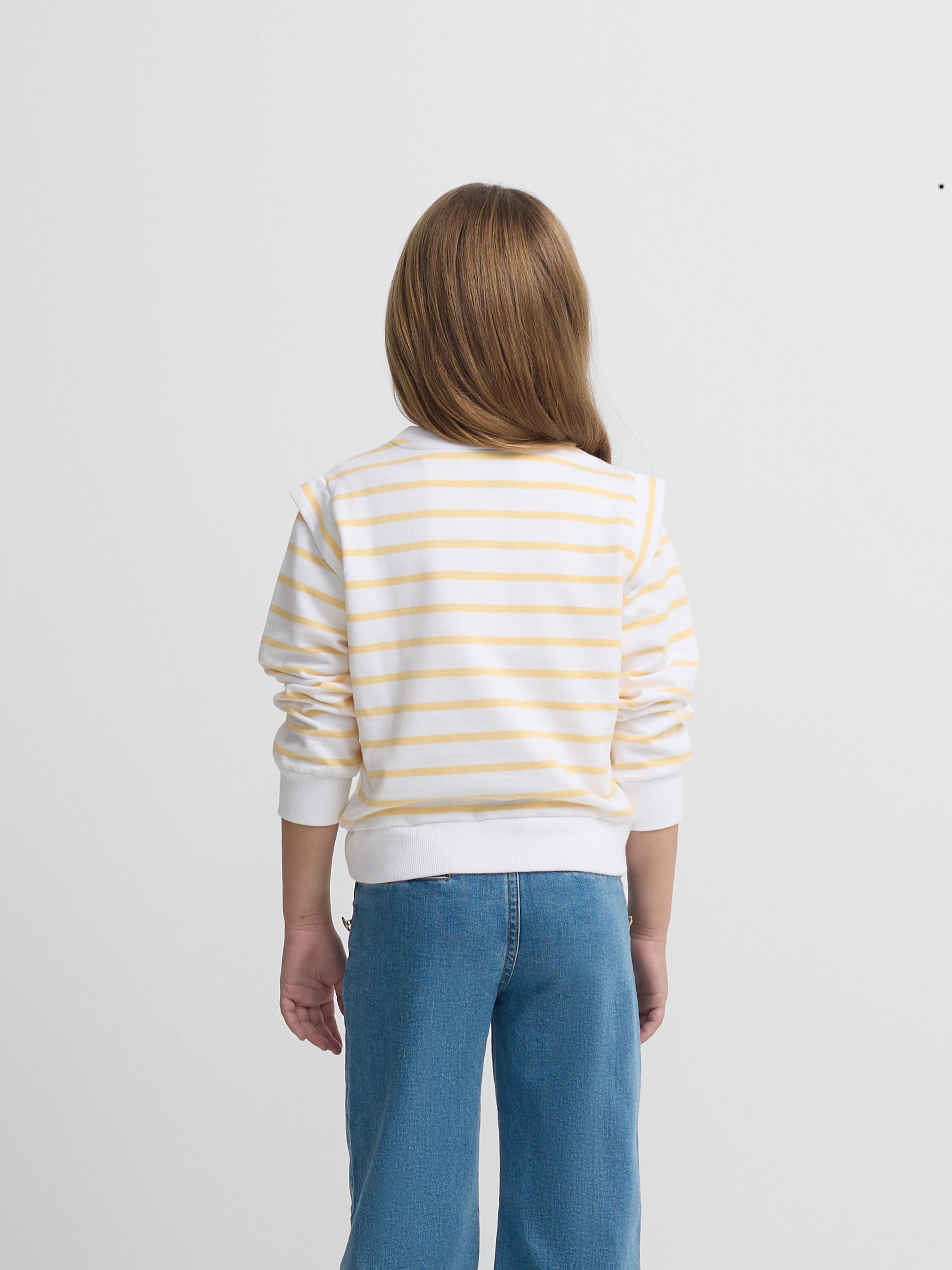 Sweatshirt girl ombreiras amarelo e cru