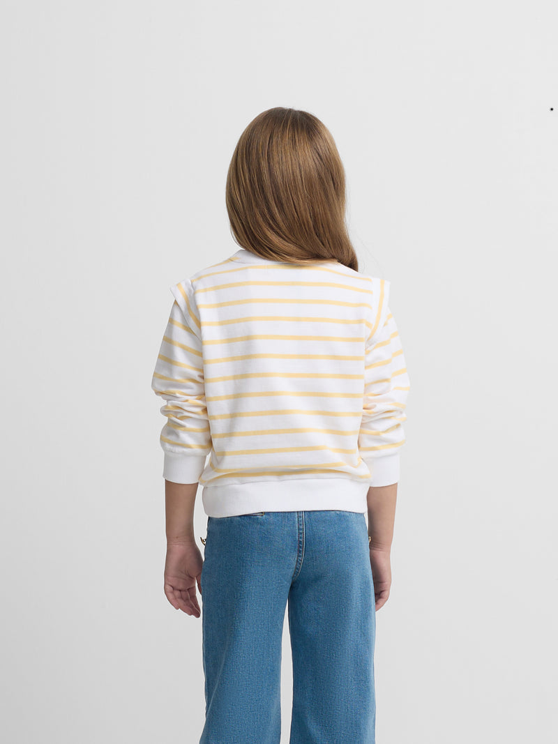 Sweatshirt girl ombreiras amarelo e cru