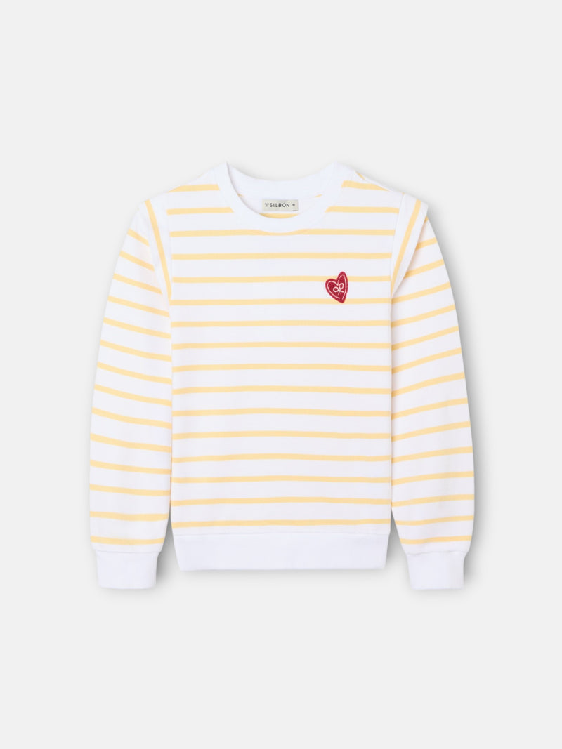 Sweatshirt girl ombreiras amarelo e cru