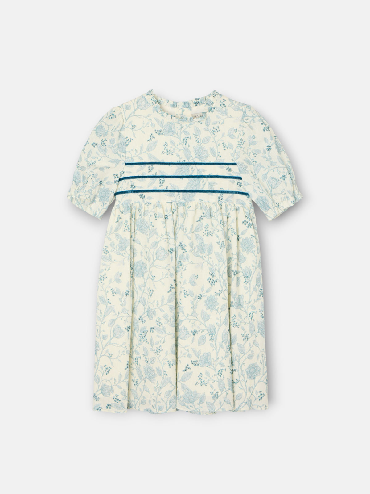 Robe fille habillée imprimé bleu ciel