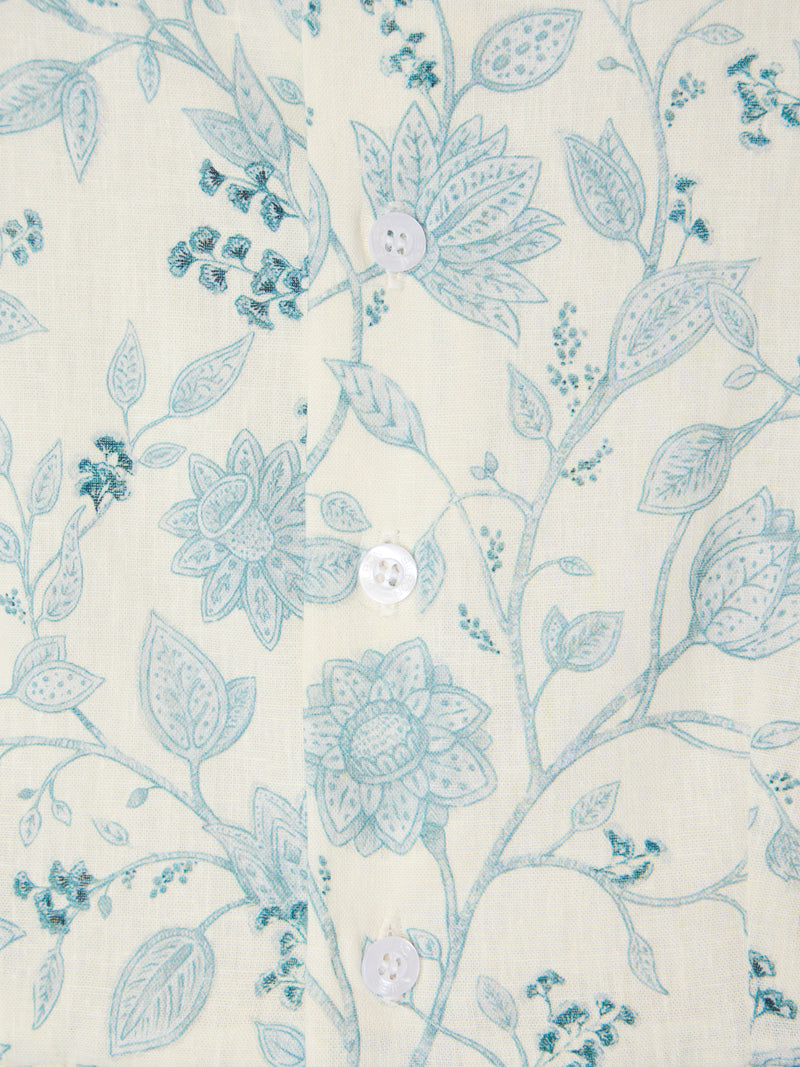 Robe fille habillée imprimé bleu ciel