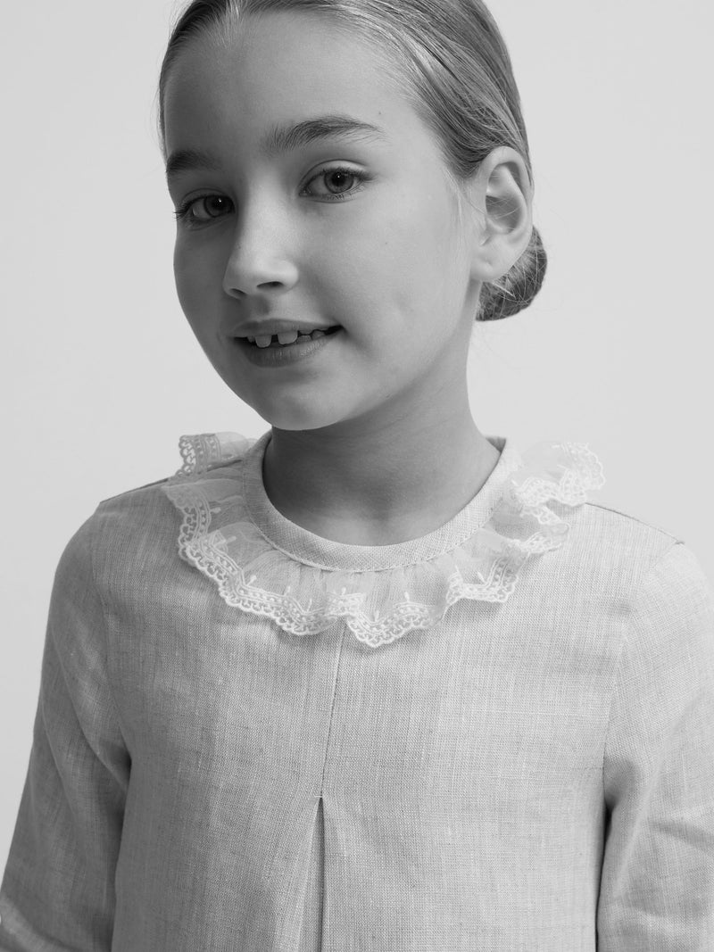 Robe fille habillée beige