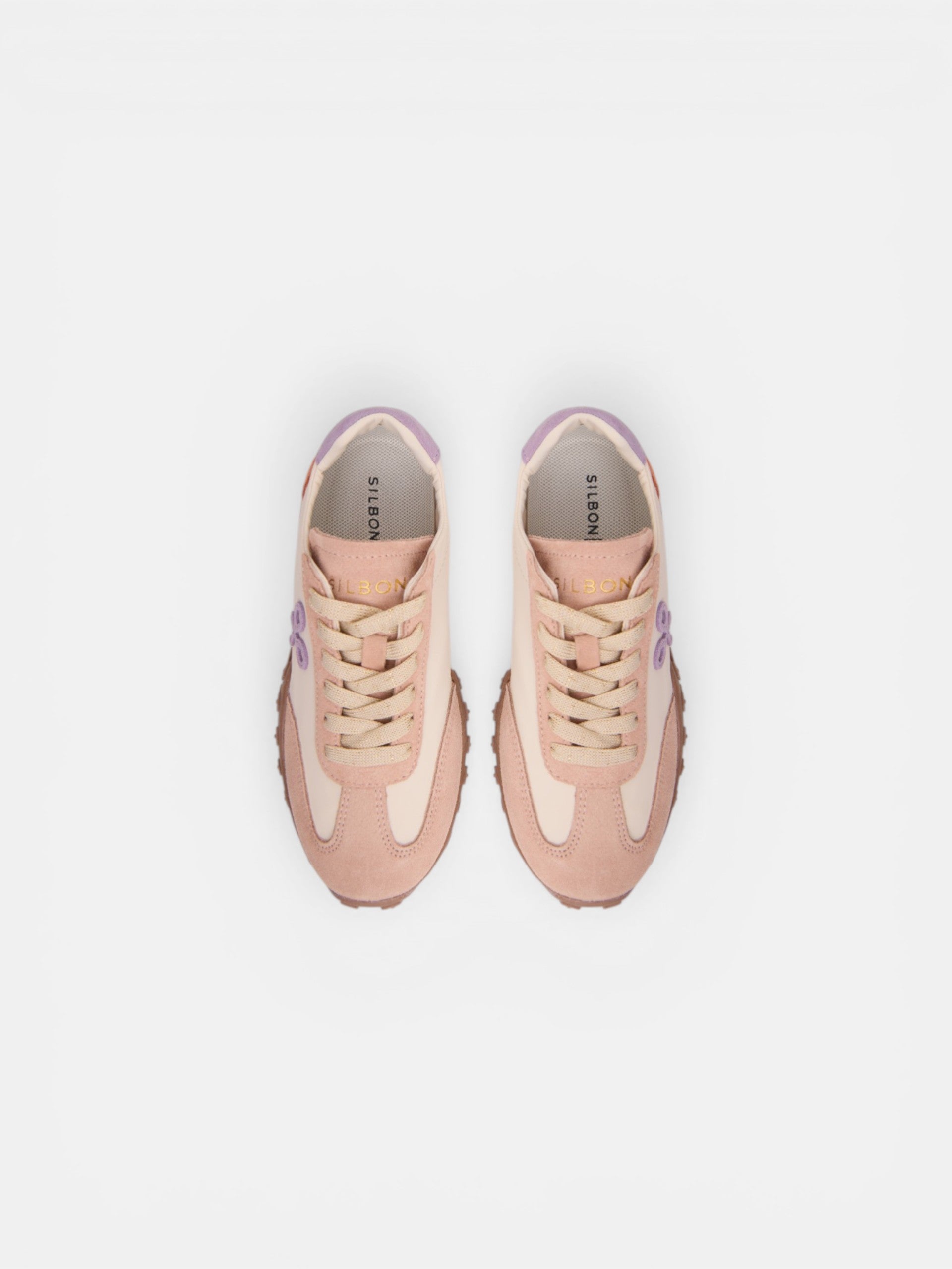 Zapatilla girl running morada y naranja