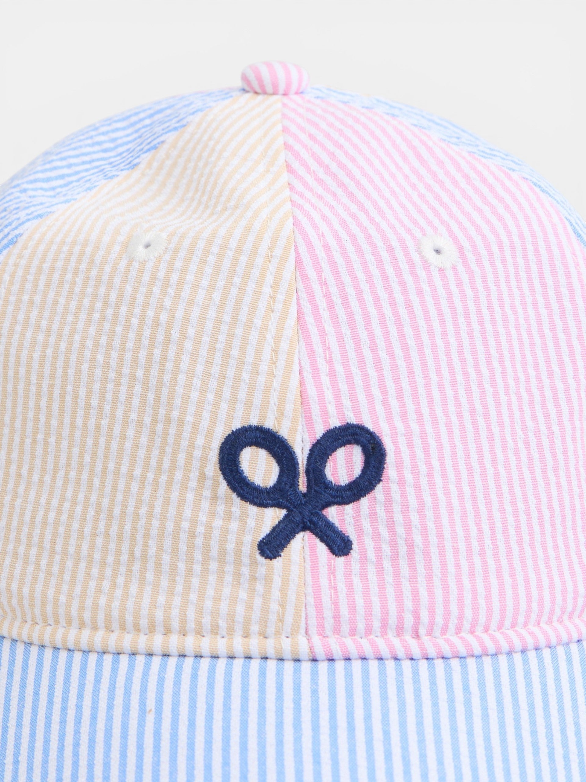 Girls' striped multi-color cap