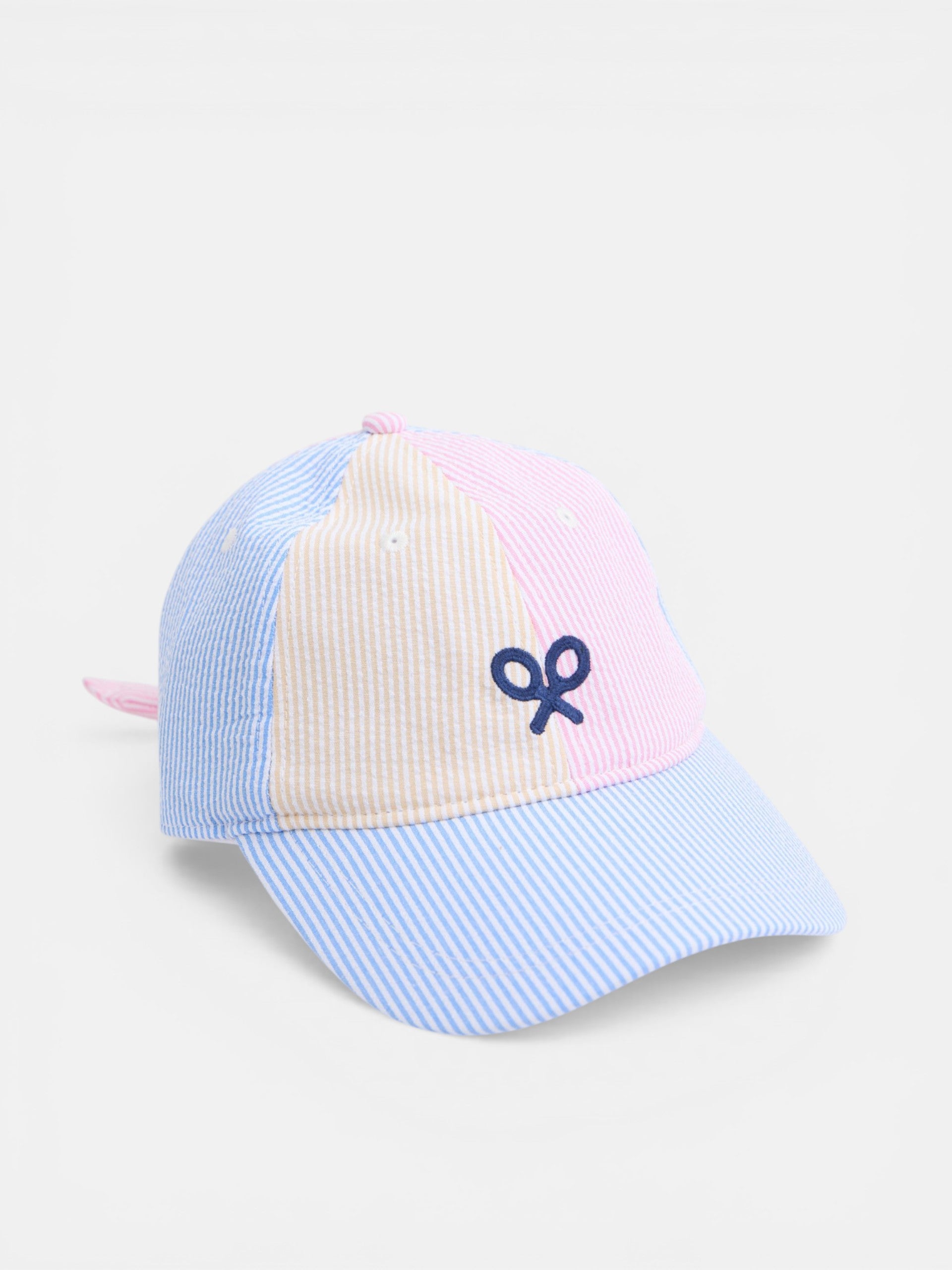 Girls' striped multi-color cap