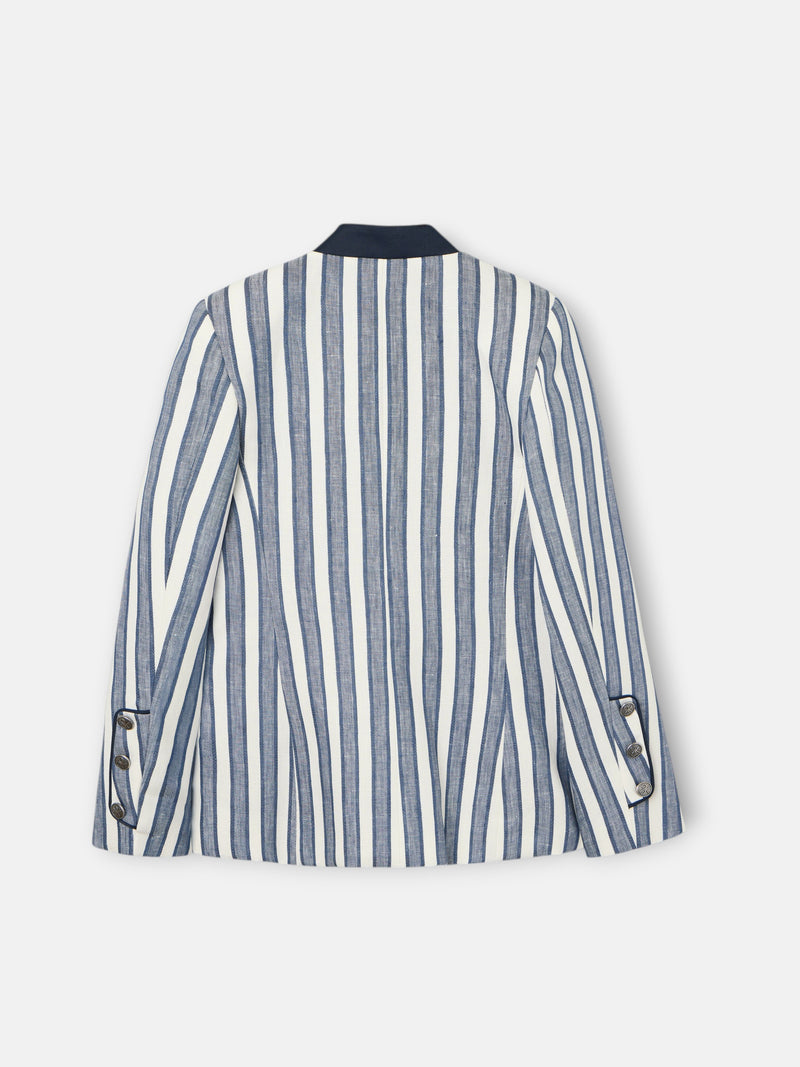 Blazer de menina marinheiro riscas azuis