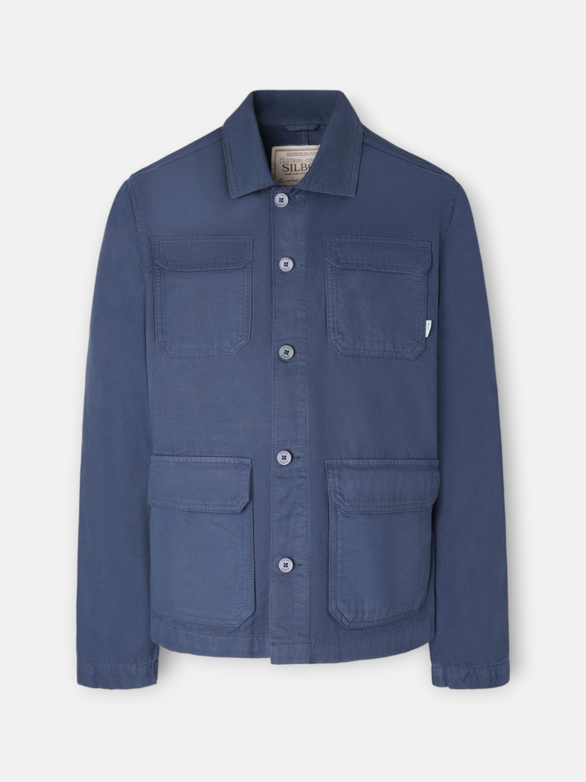 Navy blue cruise overshirt with pockets