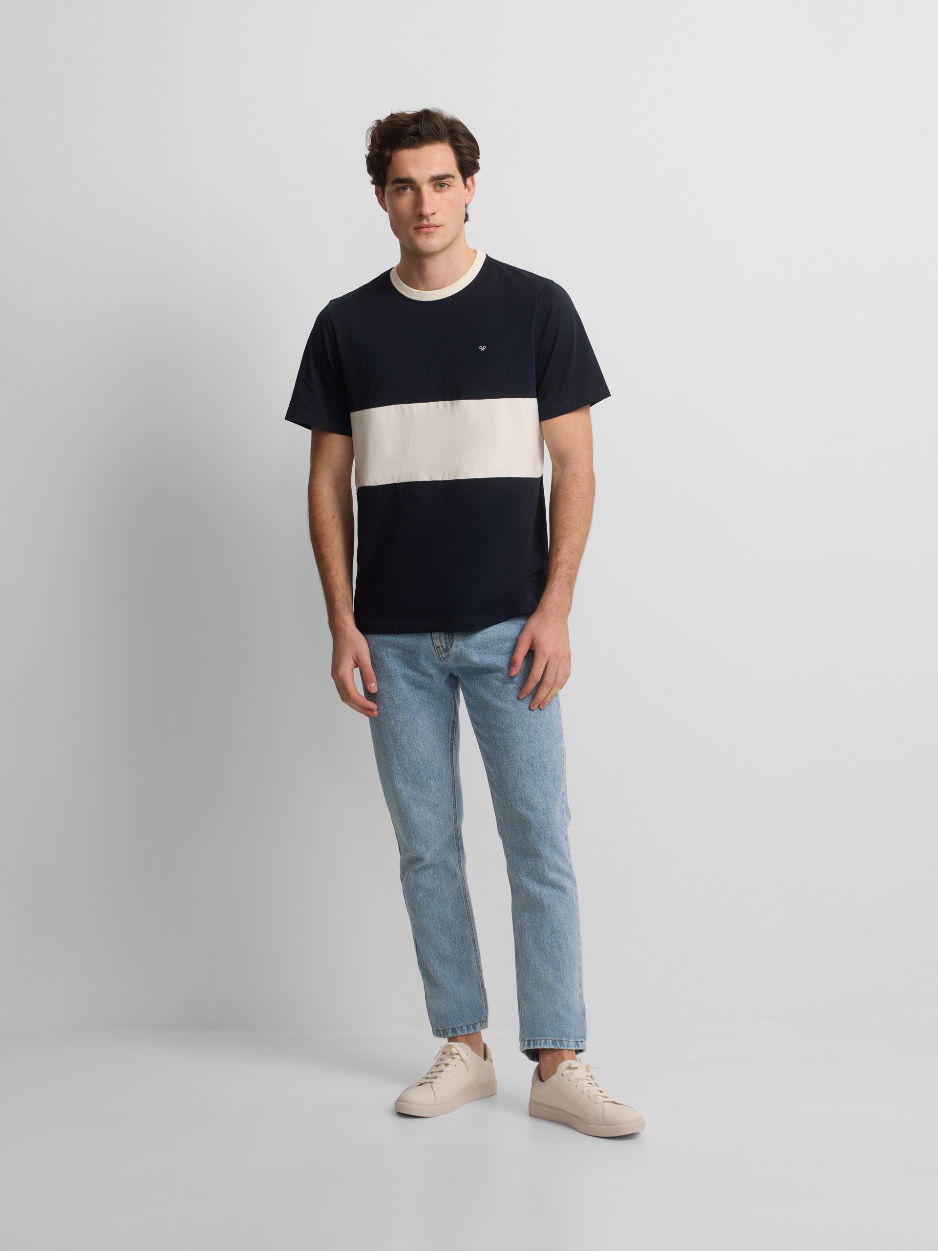 T-shirt de croisière à rayures horizontales bleu marine