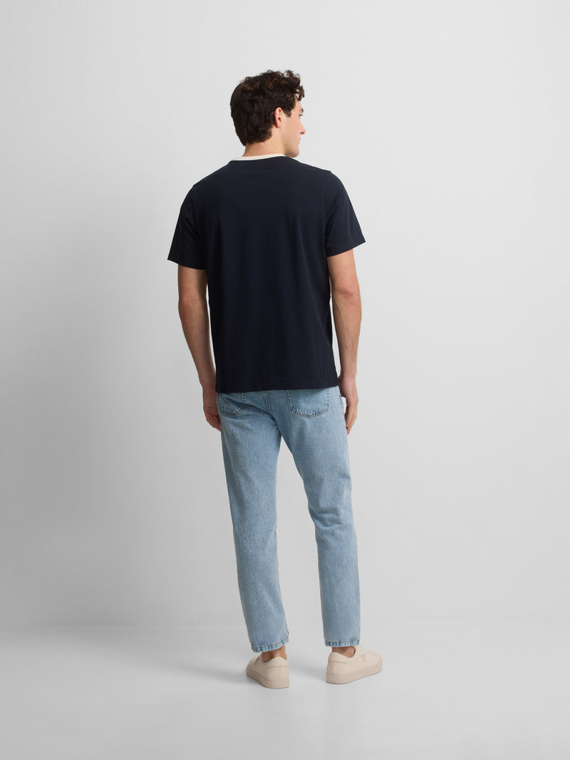 Navy blue cruise horizontal stripe t-shirt
