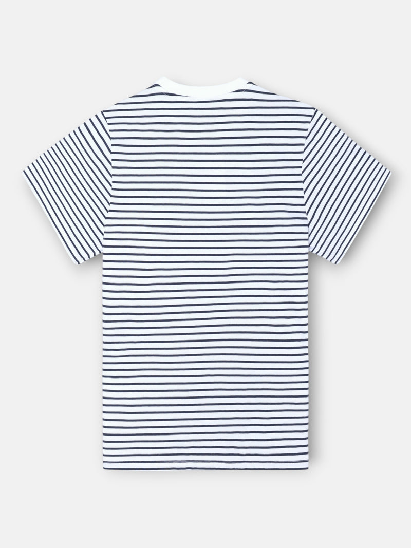T-shirt riscas finas cruise creme