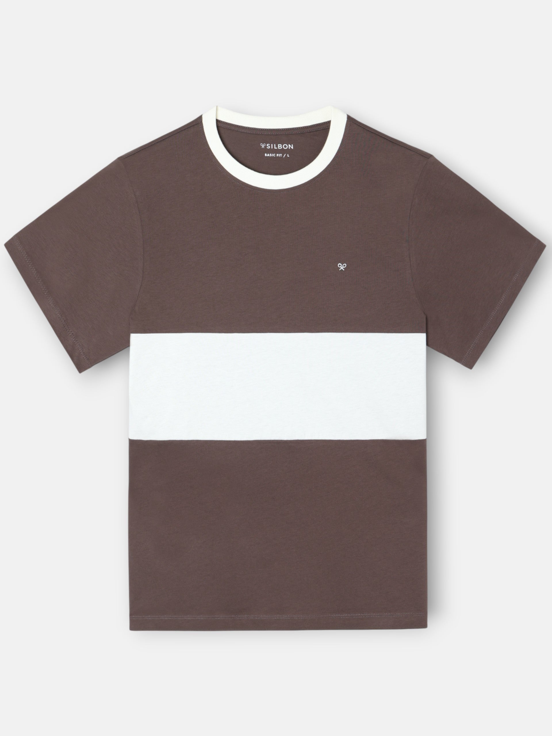 T-shirt de croisière à rayures horizontales marron