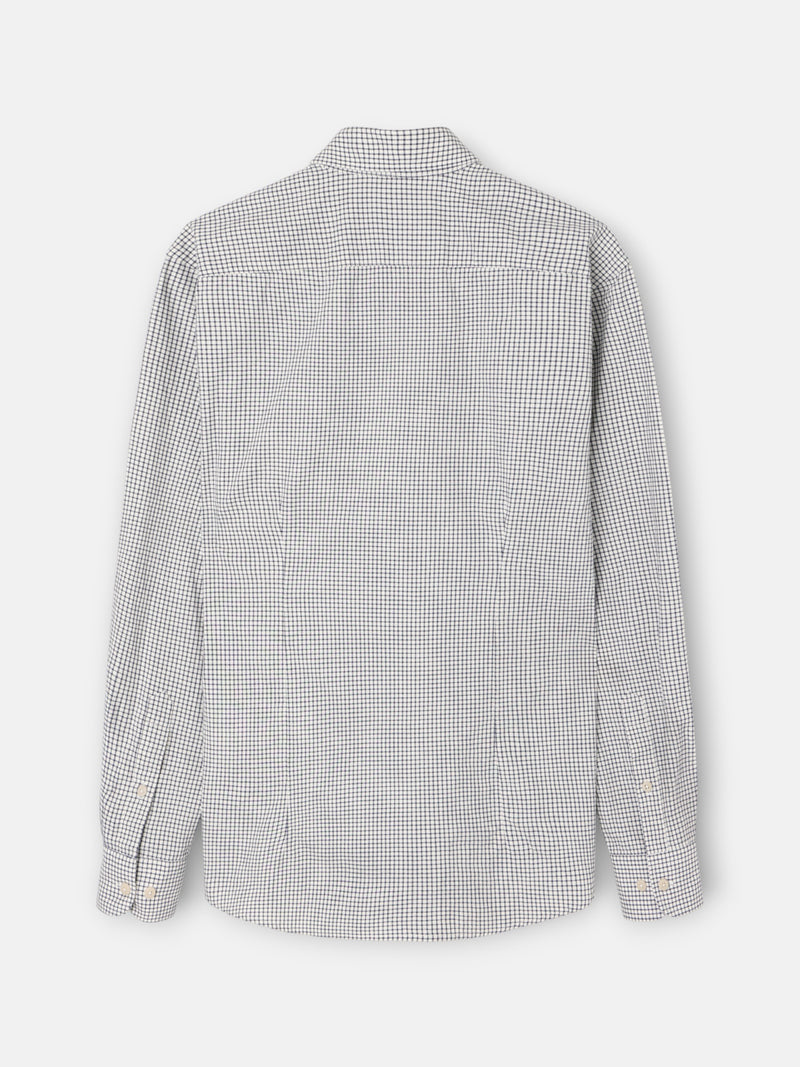 Navy blue cruise checkered pocket shirt