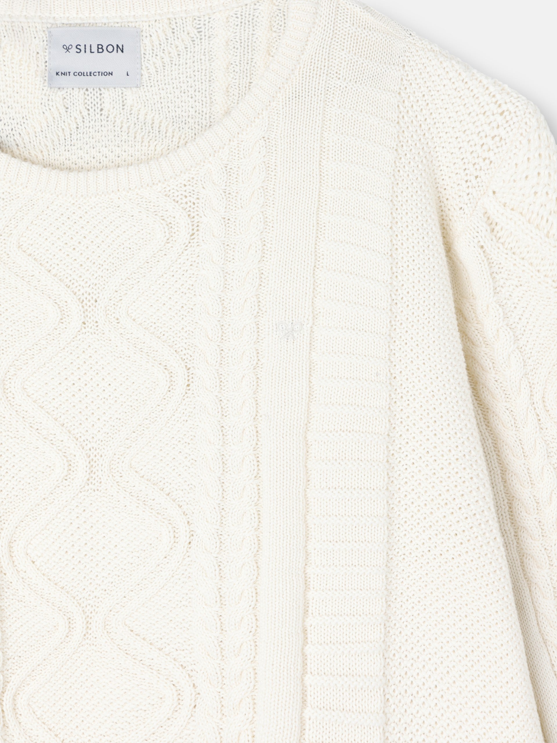 Camisola de malha com remendo cruise creme